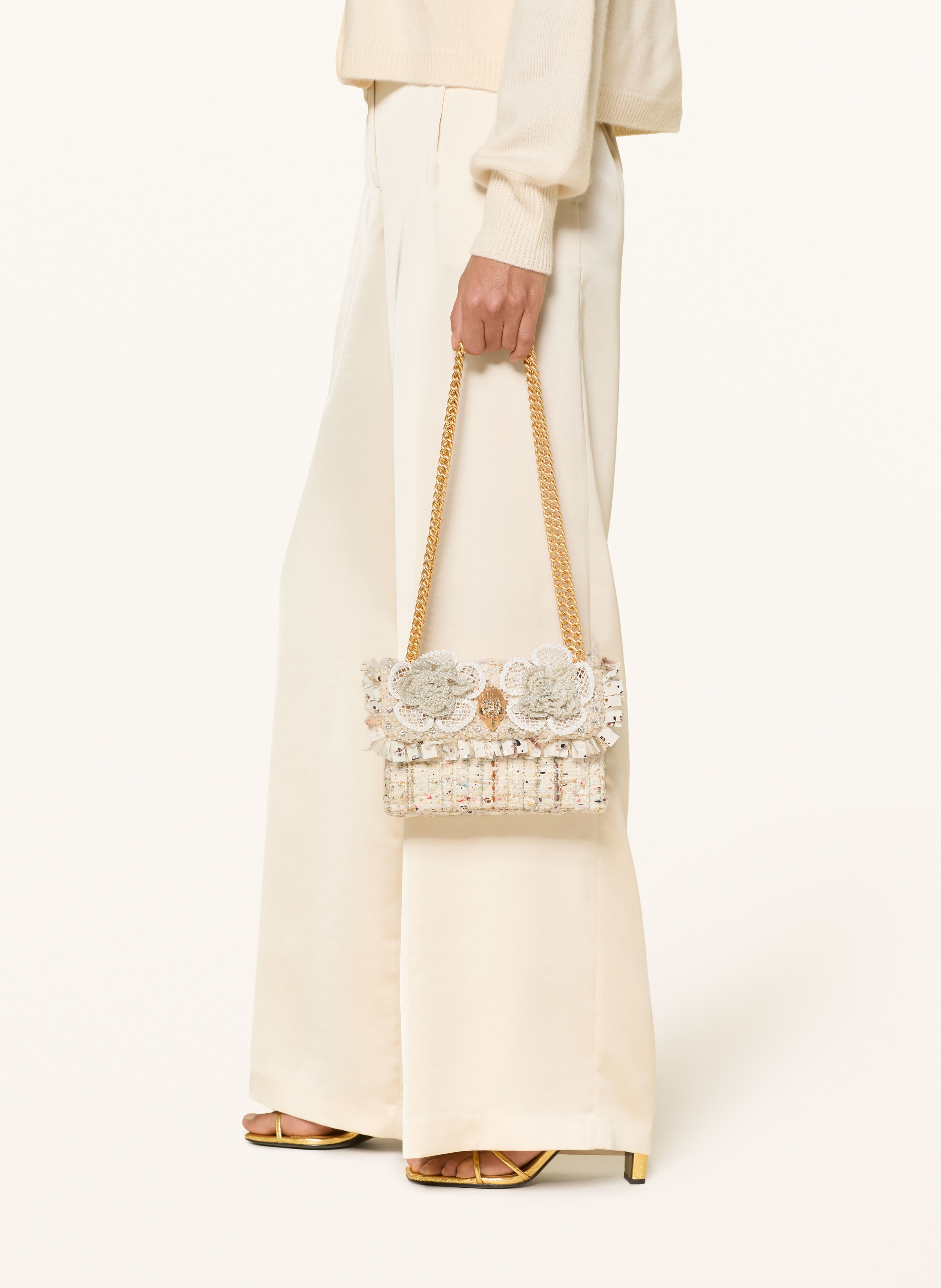 Thumbnail - Kurt Geiger Schultertasche Kensington Mit Schmucksteinen weiss