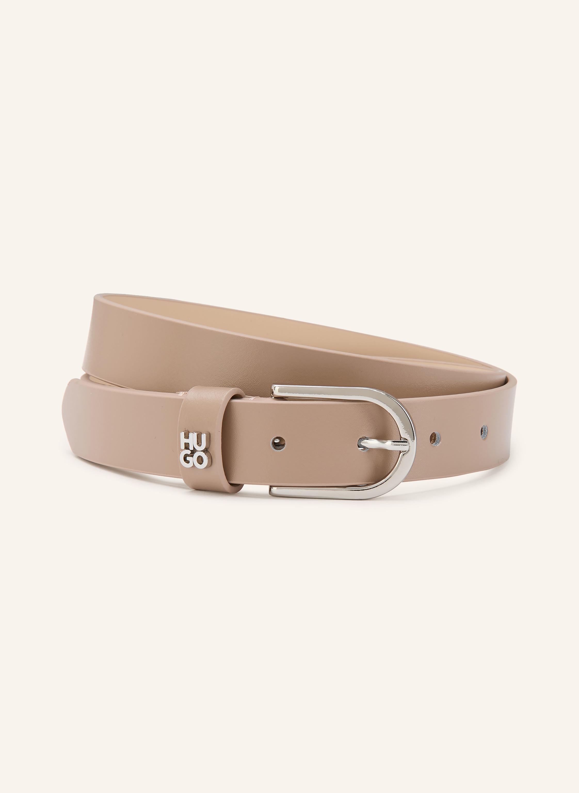 Hugo Hugo Ledergürtel Zoey beige in BEIGE / SILBER