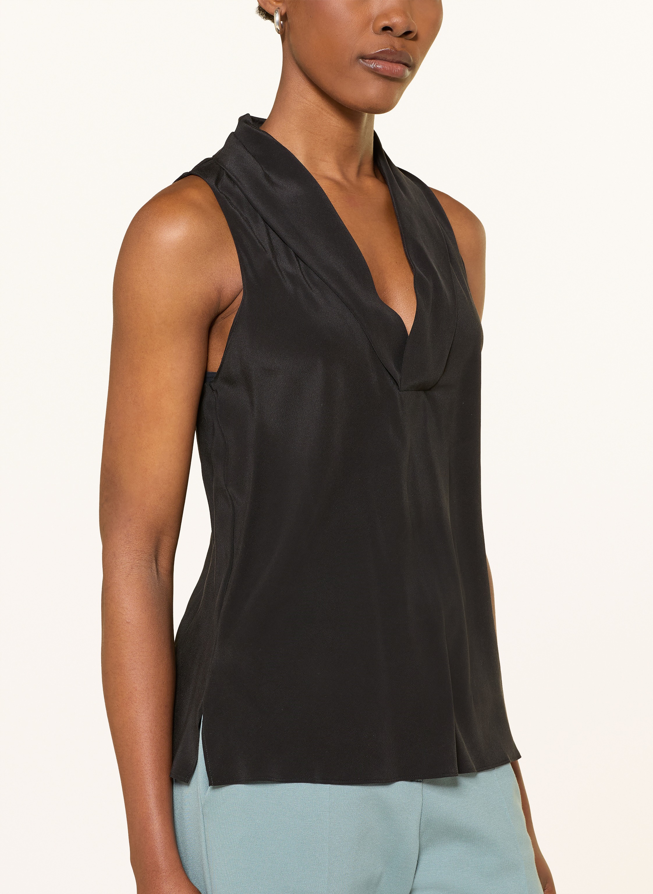 Thumbnail - Boss Blusentop Bolaru Aus Seide schwarz