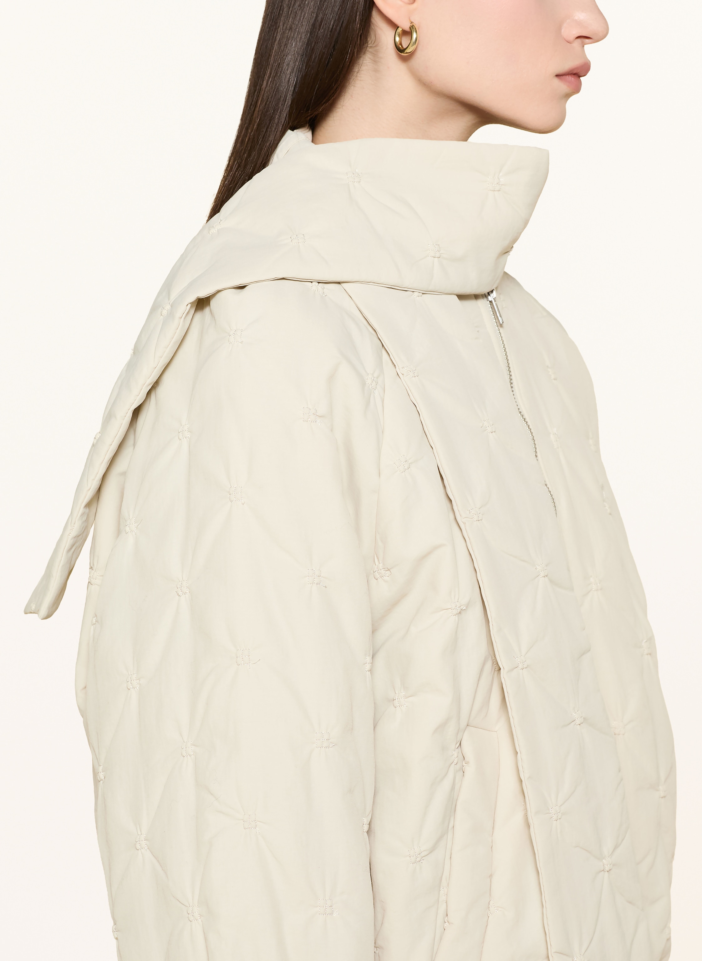 Thumbnail - Y.A.S. Steppjacke Mit Abnehmbarem Schal weiss