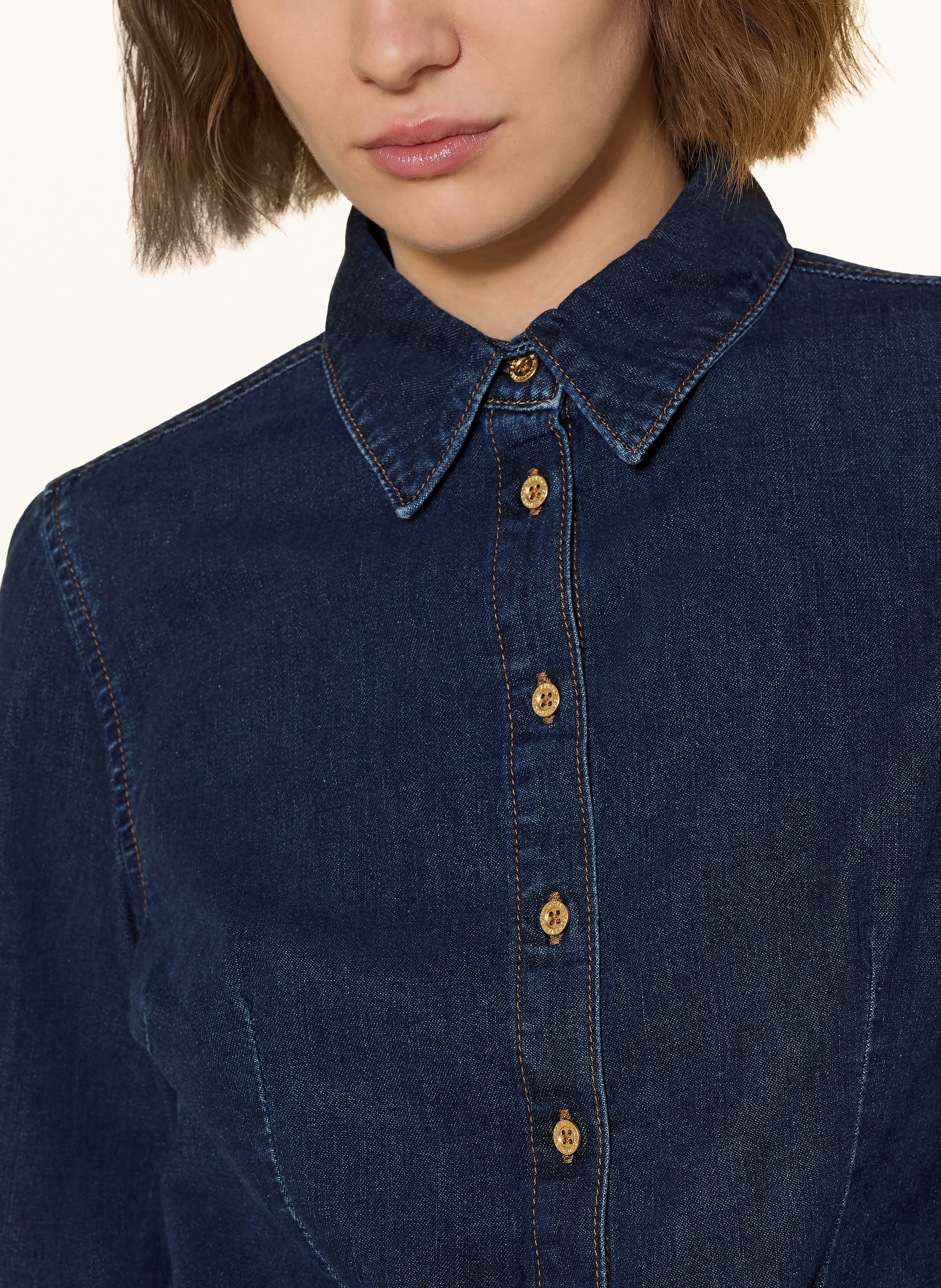 Thumbnail - 7 For All Mankind Jeansbluse blau