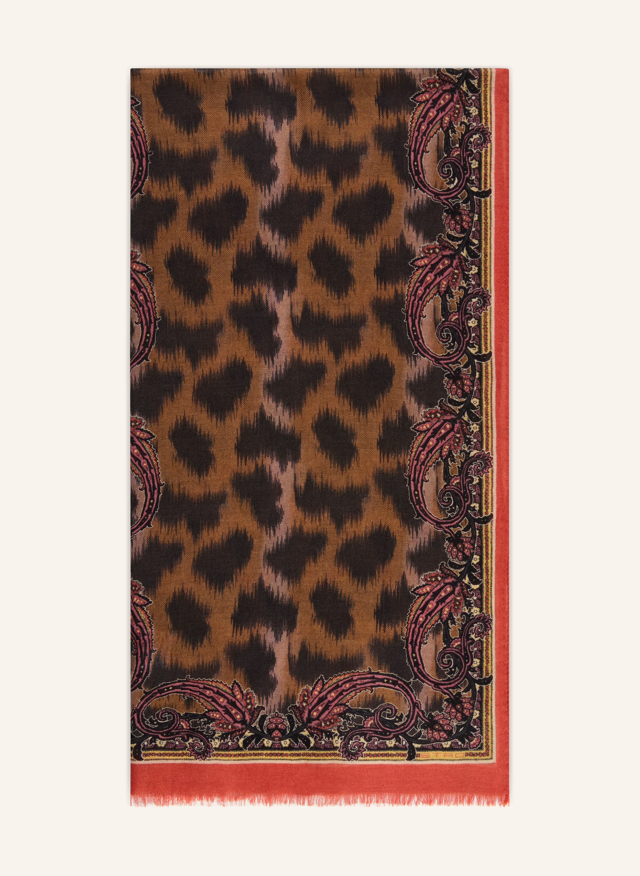 Etro Etro Schal Mit Cashmere Und Seide braun in DUNKELBRAUN / DUNKELORANGE / SCHWARZ