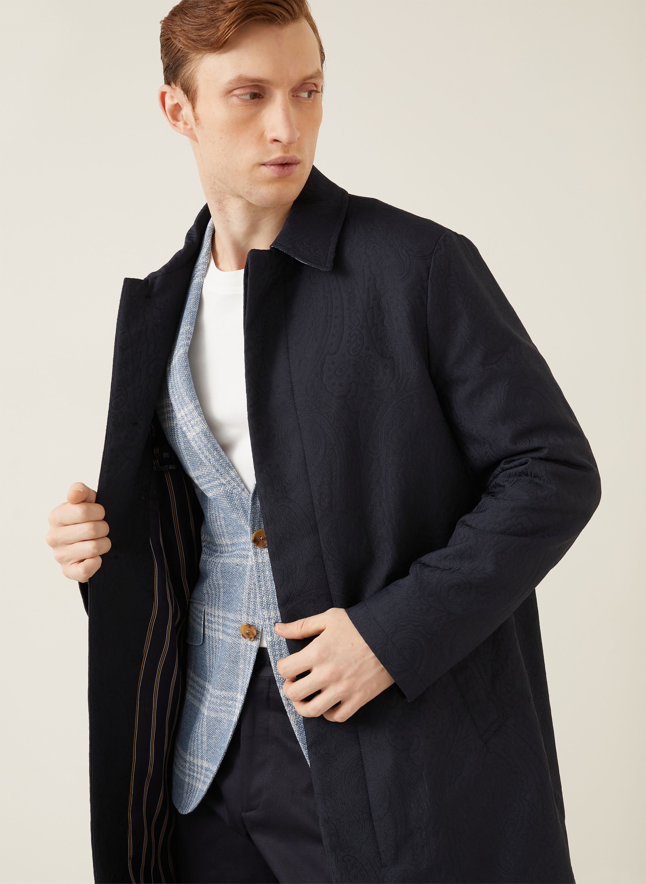 Thumbnail - Etro Jacquard-Mantel blau