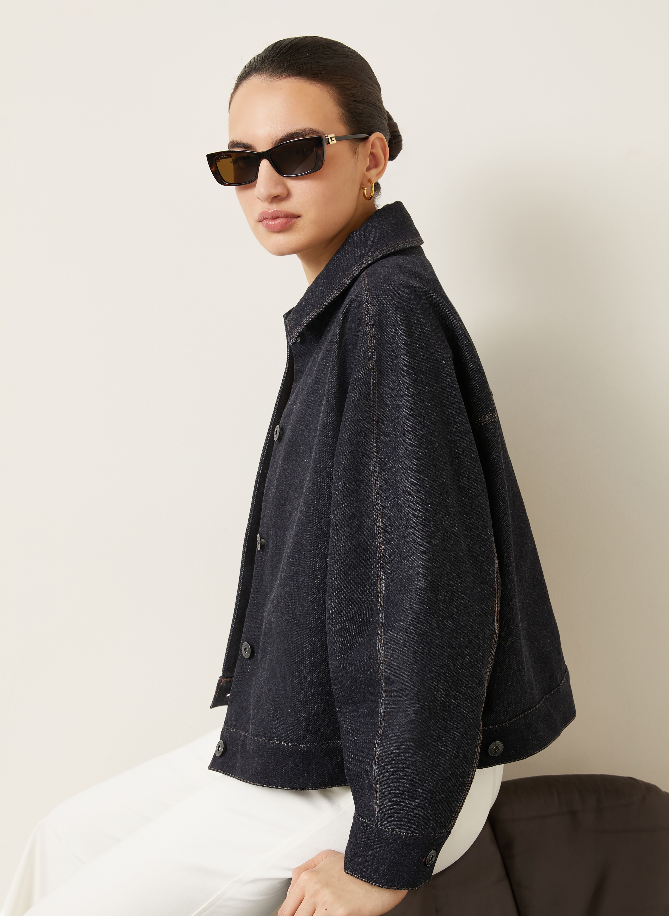 Thumbnail - Max Mara Jacke Nettare In Jeansoptik blau