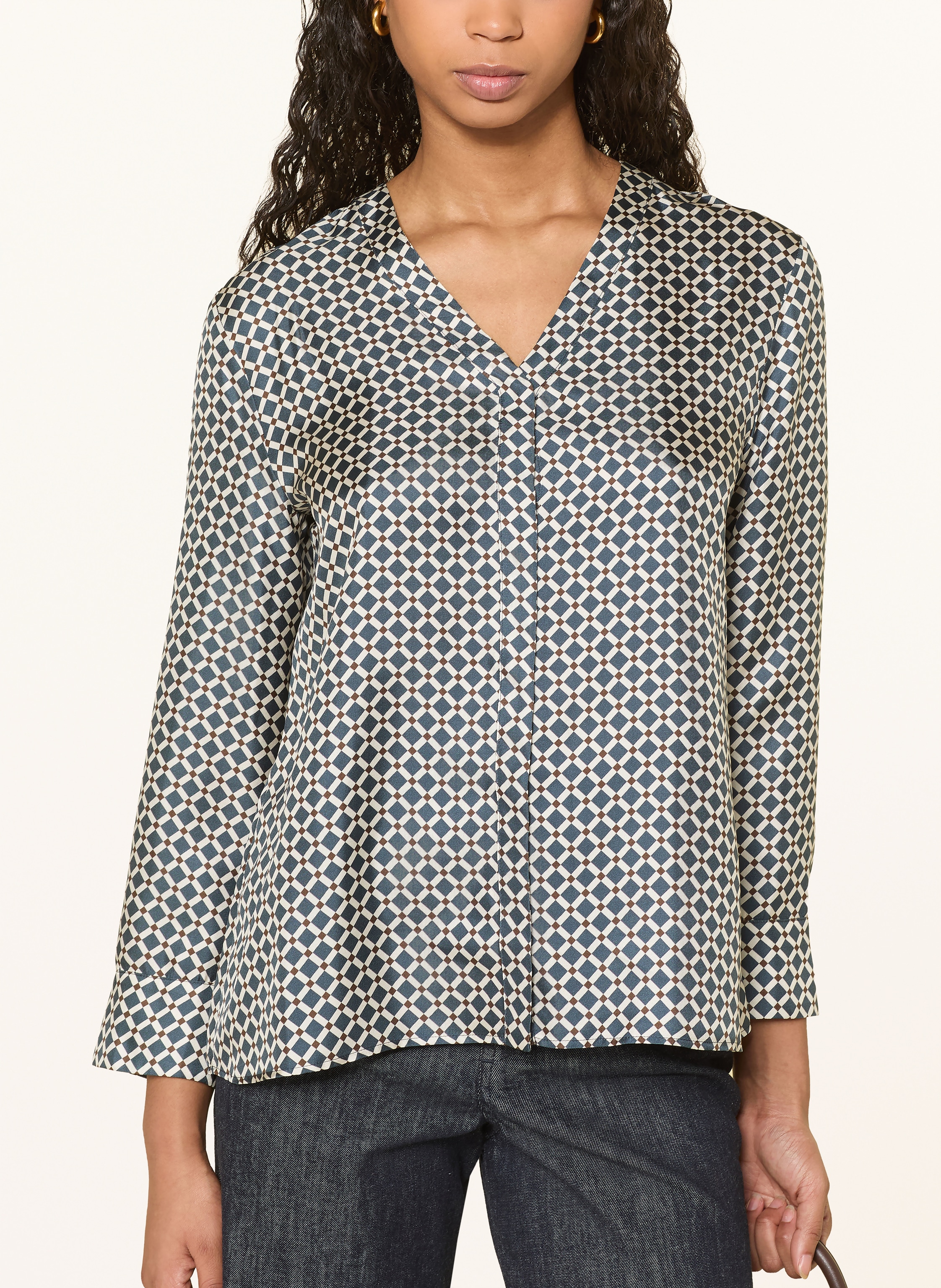 Thumbnail - S Max Mara Seidenbluse Vittoria Mit Abnehmbarer Schluppe blau