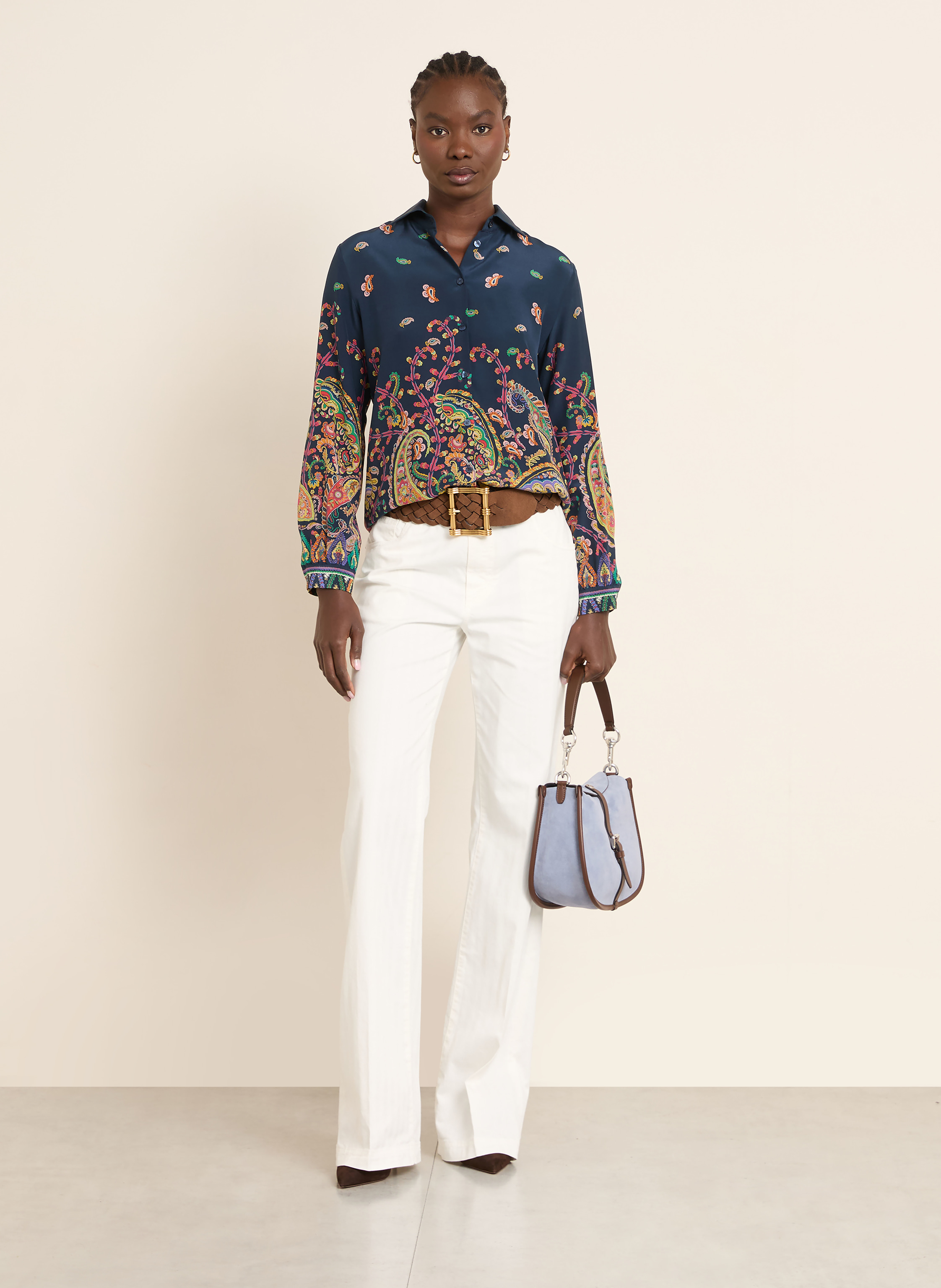 Thumbnail - Etro Schultertasche Pony blau