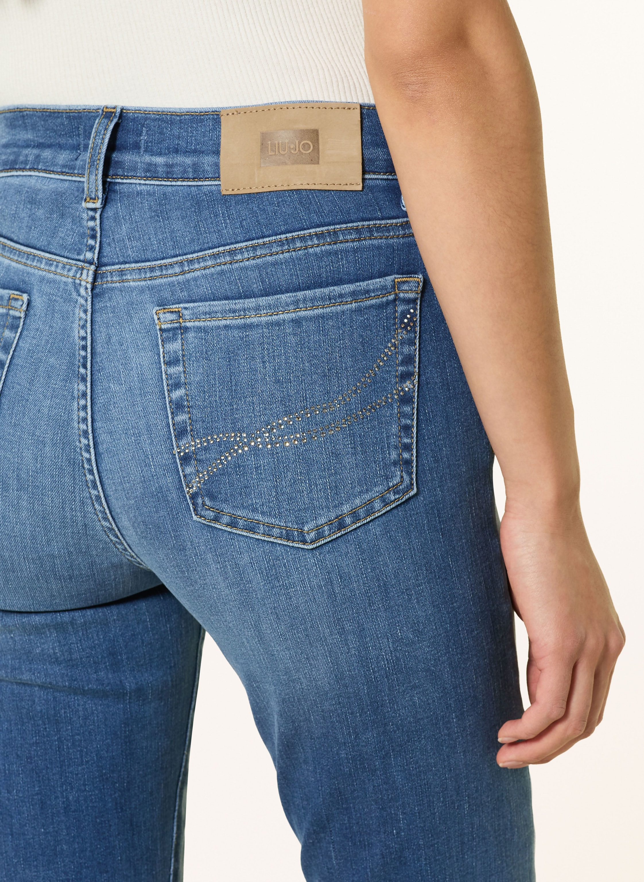 Thumbnail - Liu Jo Flared Jeans Mit Schmucksteinen blau