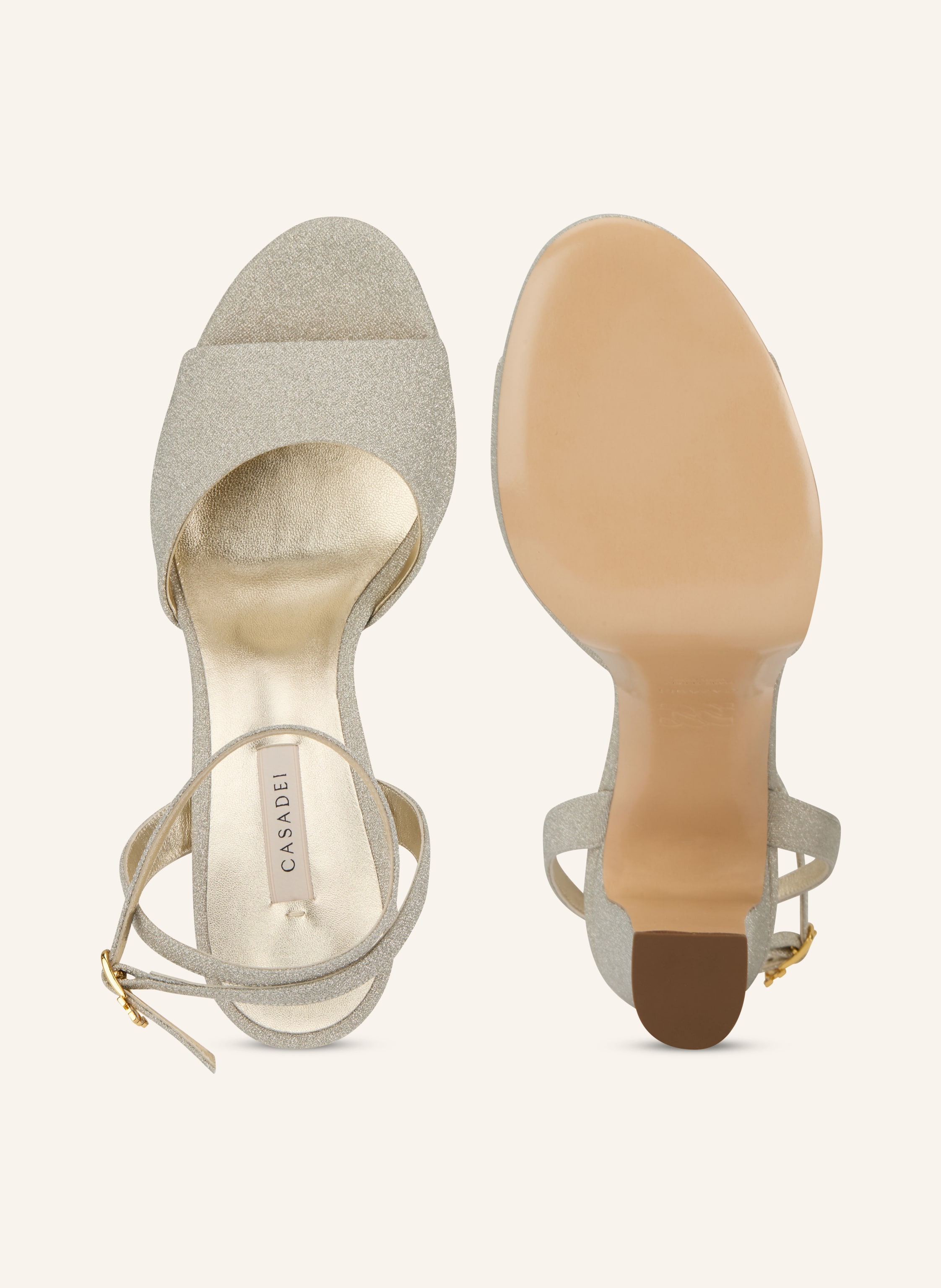 Thumbnail - Casadei Plateau-Sandaletten Patty beige