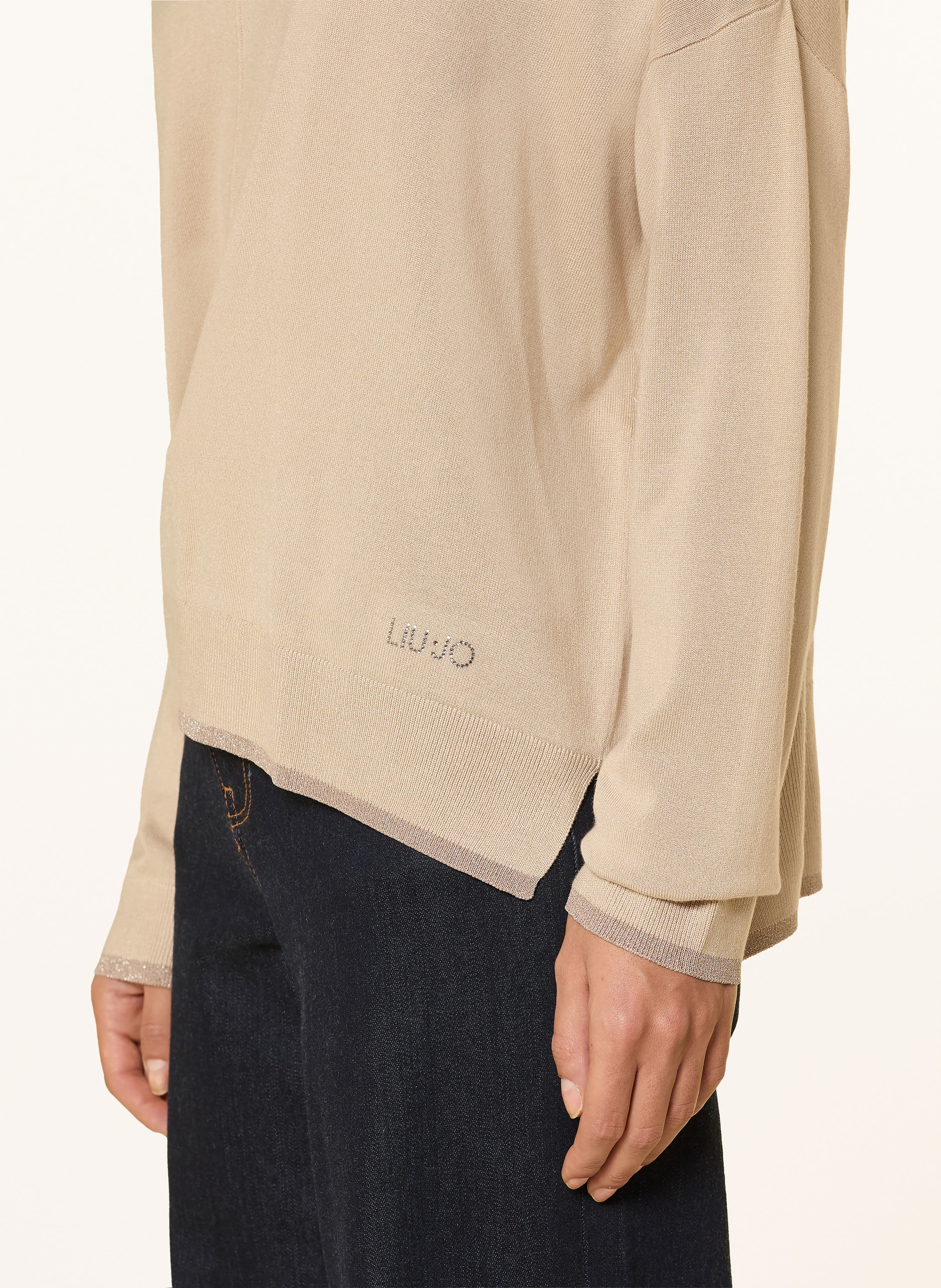 Thumbnail - Liu Jo Pullover Mit Glitzergarn beige