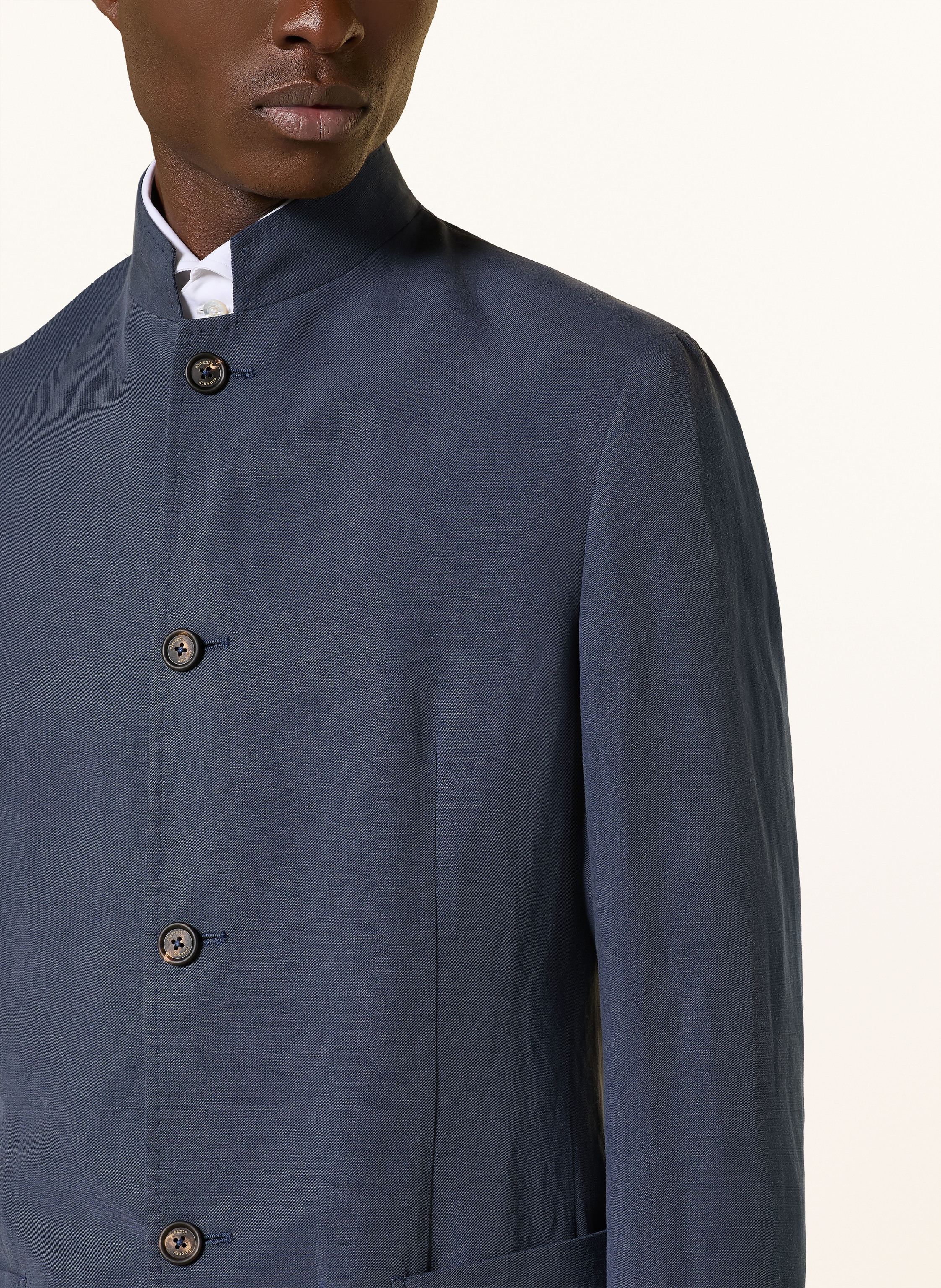 Thumbnail - Eleventy Sakko Slim Fit Mit Leinen blau