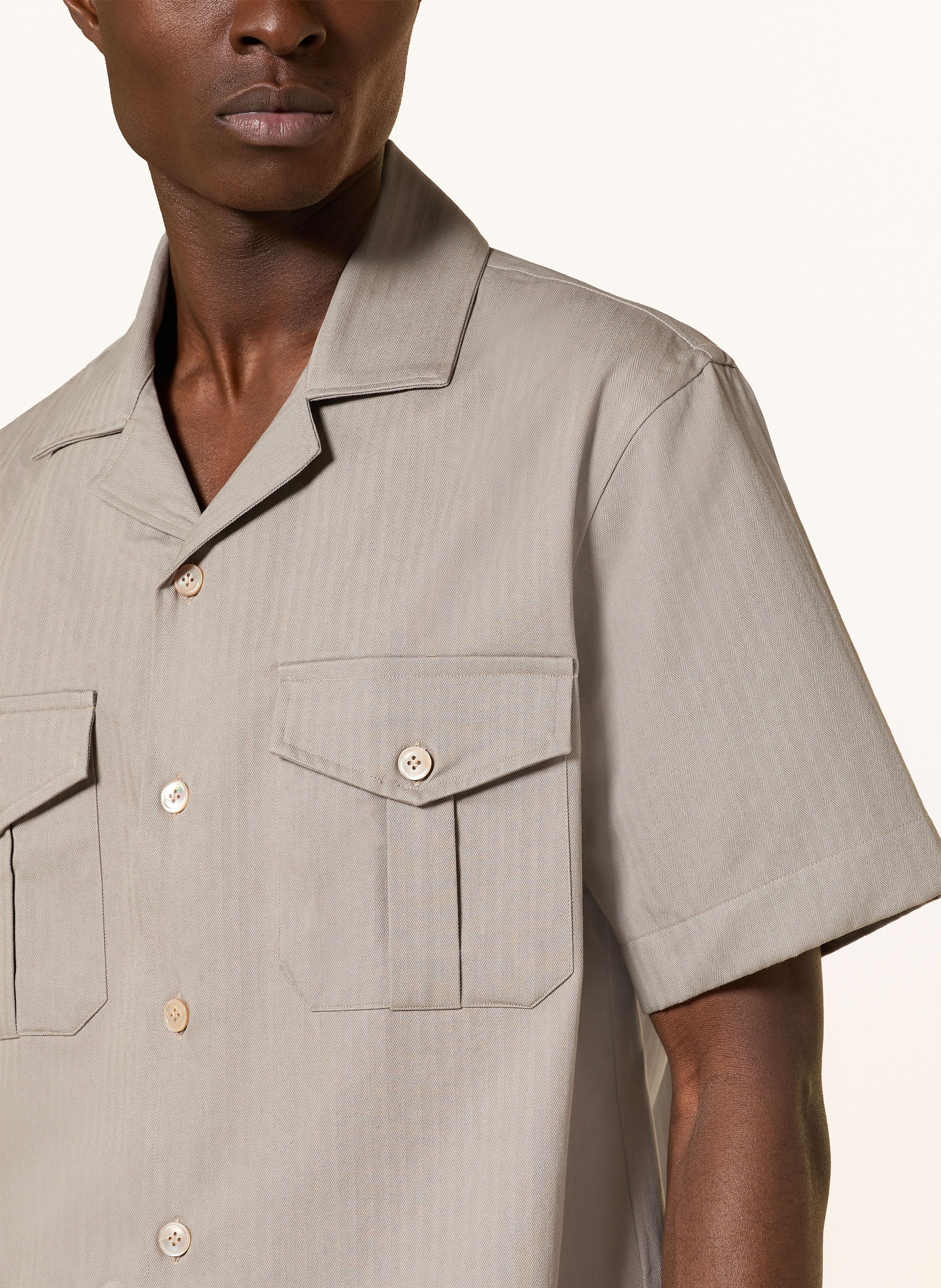 Thumbnail - Eleventy Kurzarm-Hemd Regular Fit gruen