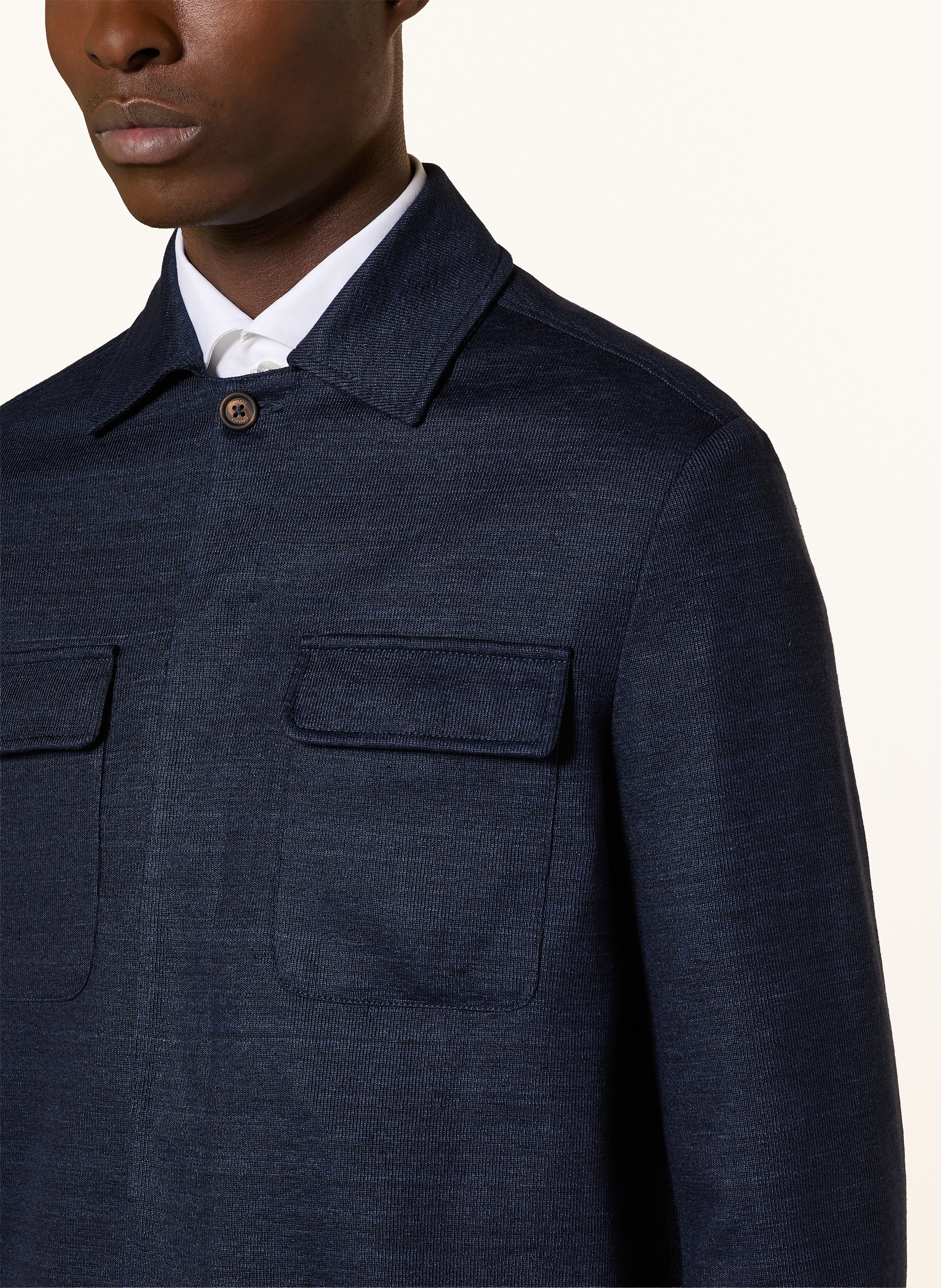 Thumbnail - Eleventy Strick-Overshirt blau