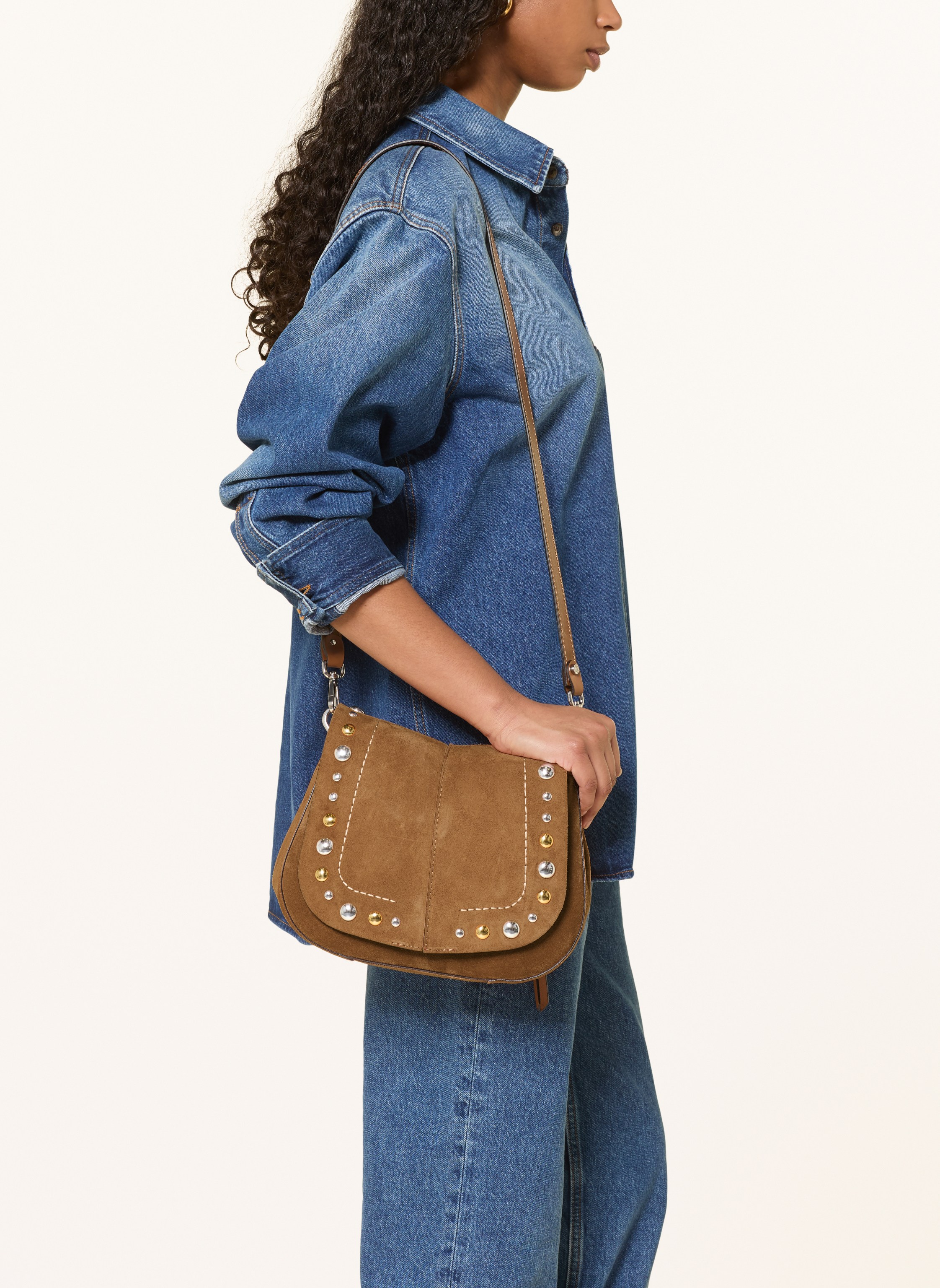 Thumbnail - Gianni Chiarini Schultertasche Helena Mit Nieten braun