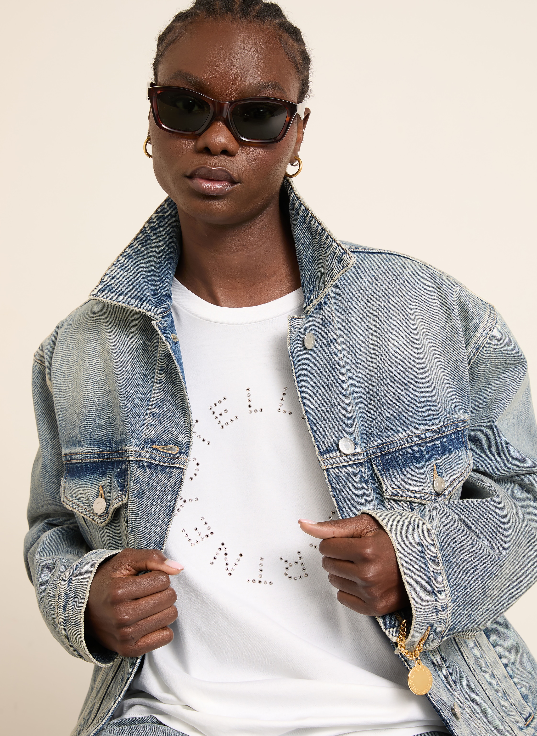 Thumbnail - Stella Mccartney T-Shirt Mit Nieten weiss