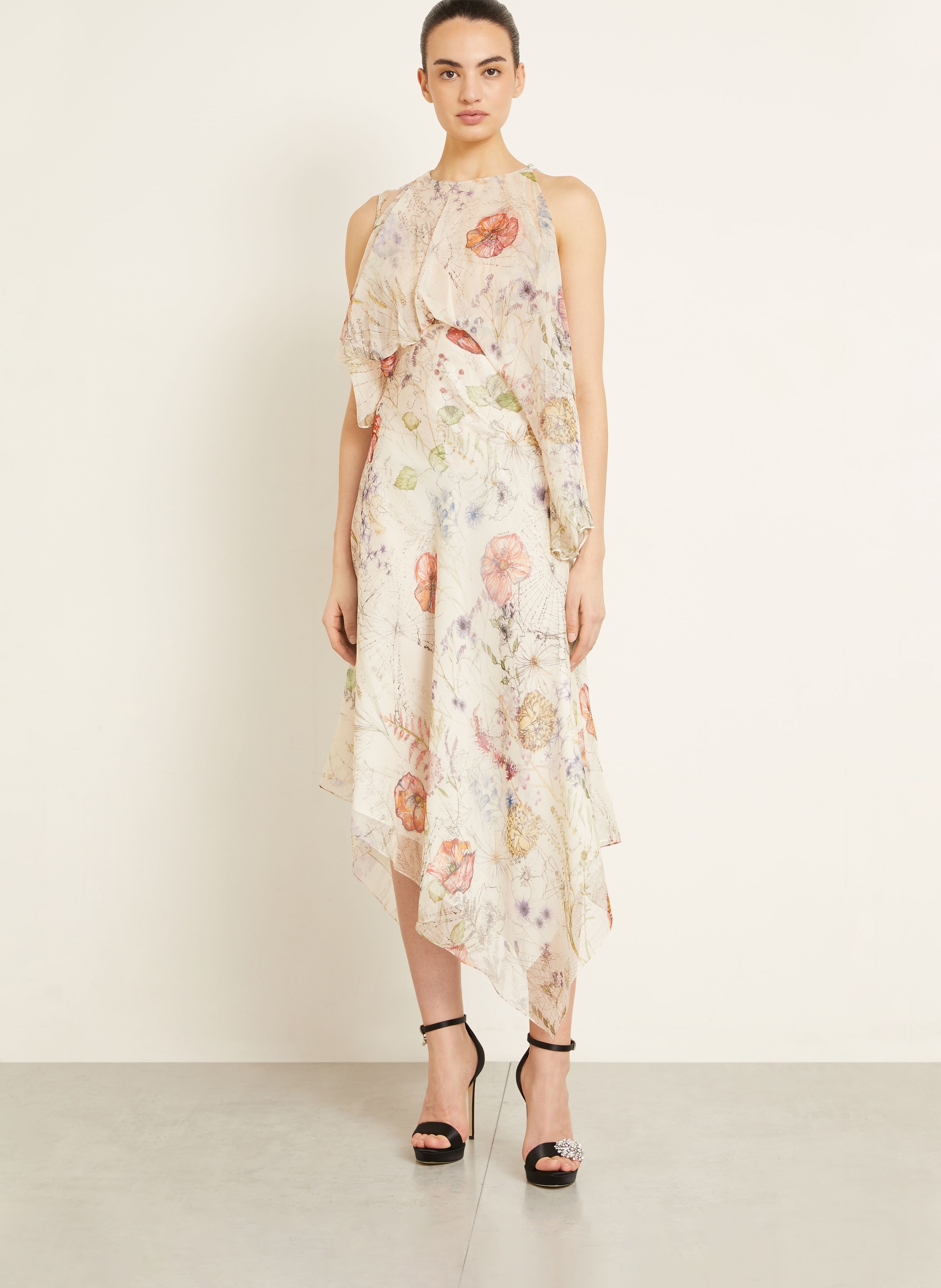 Thumbnail - Mcqueen Seidenkleid weiss