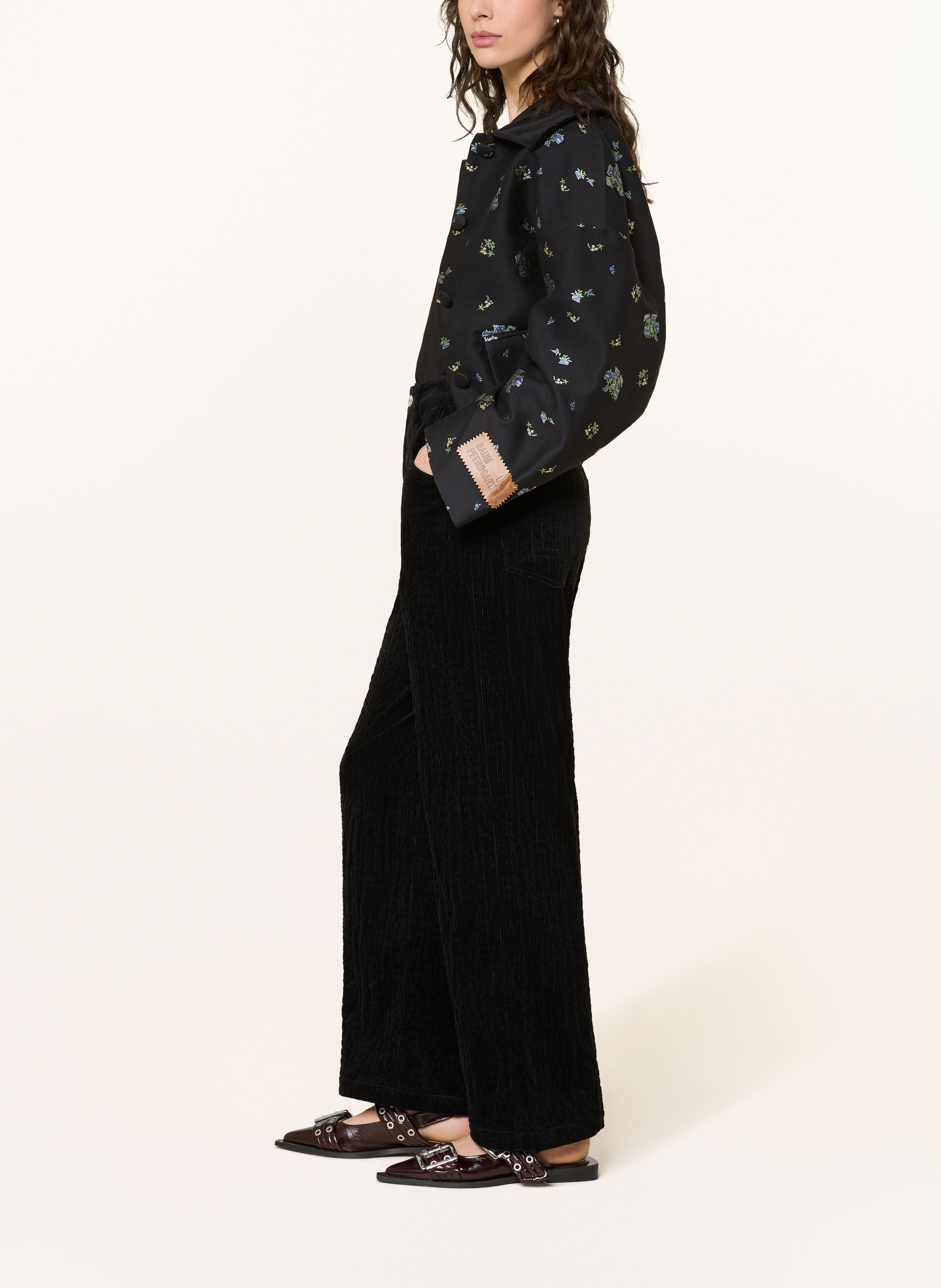 Thumbnail - Baum Und Pferdgarten Cordhose Nara Aus Samt schwarz