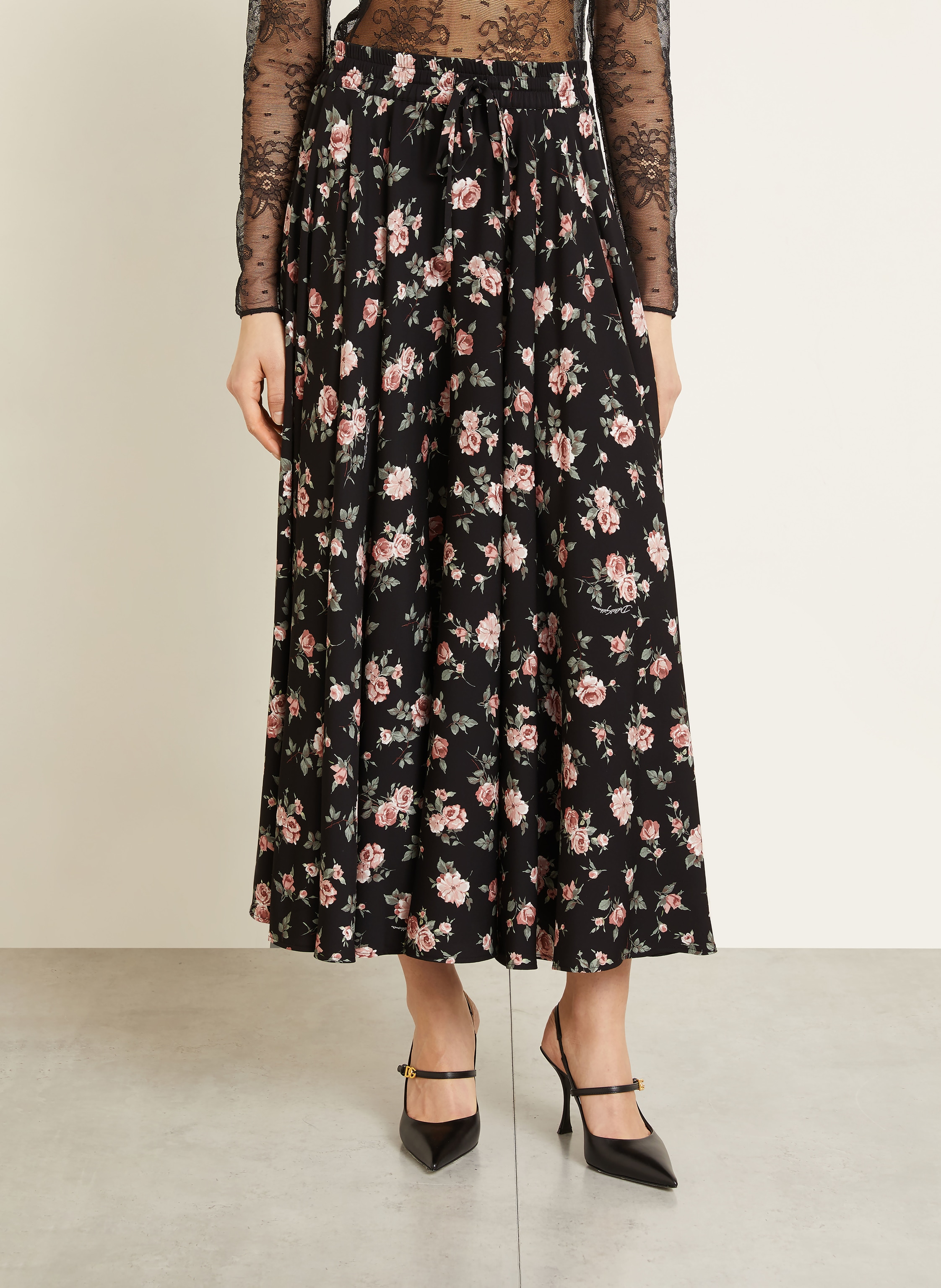 Thumbnail - Dolce & Gabbana Seidenrock schwarz