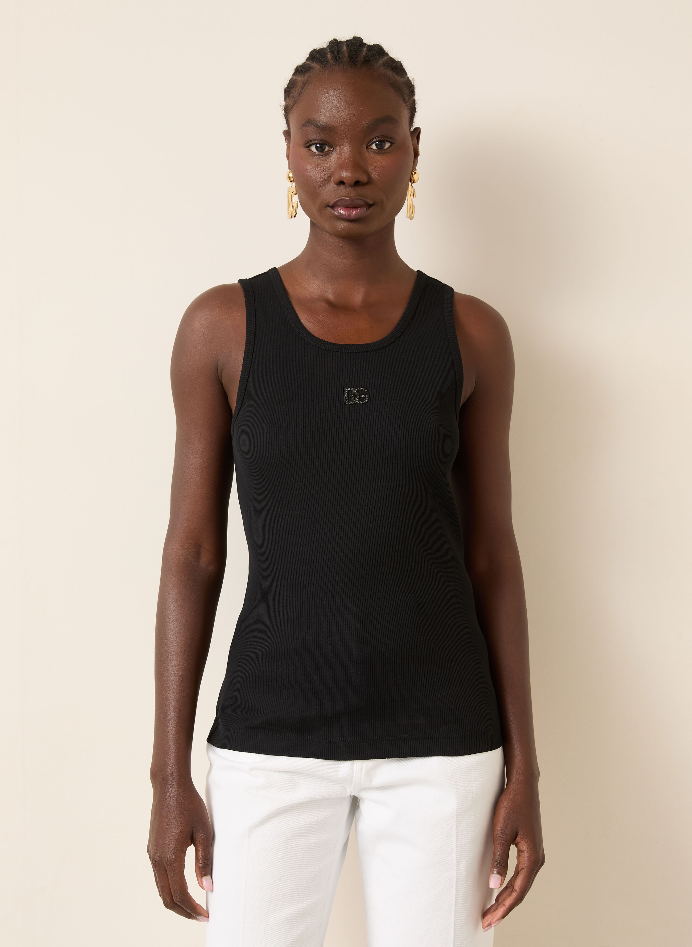 Thumbnail - Dolce & Gabbana Top Mit Schmucksteinen schwarz