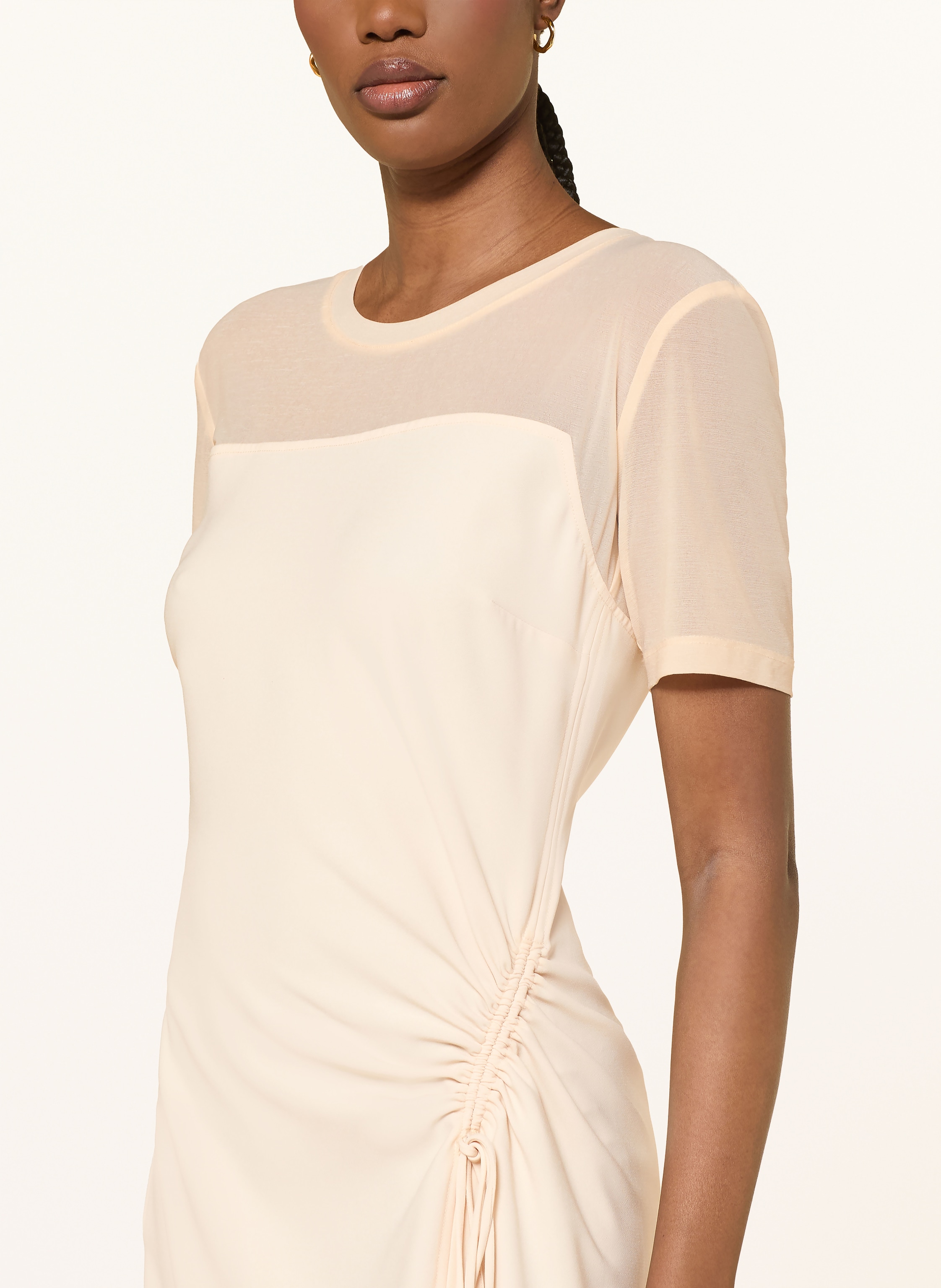 Thumbnail - Patrizia Pepe Kleid Im Materialmix beige