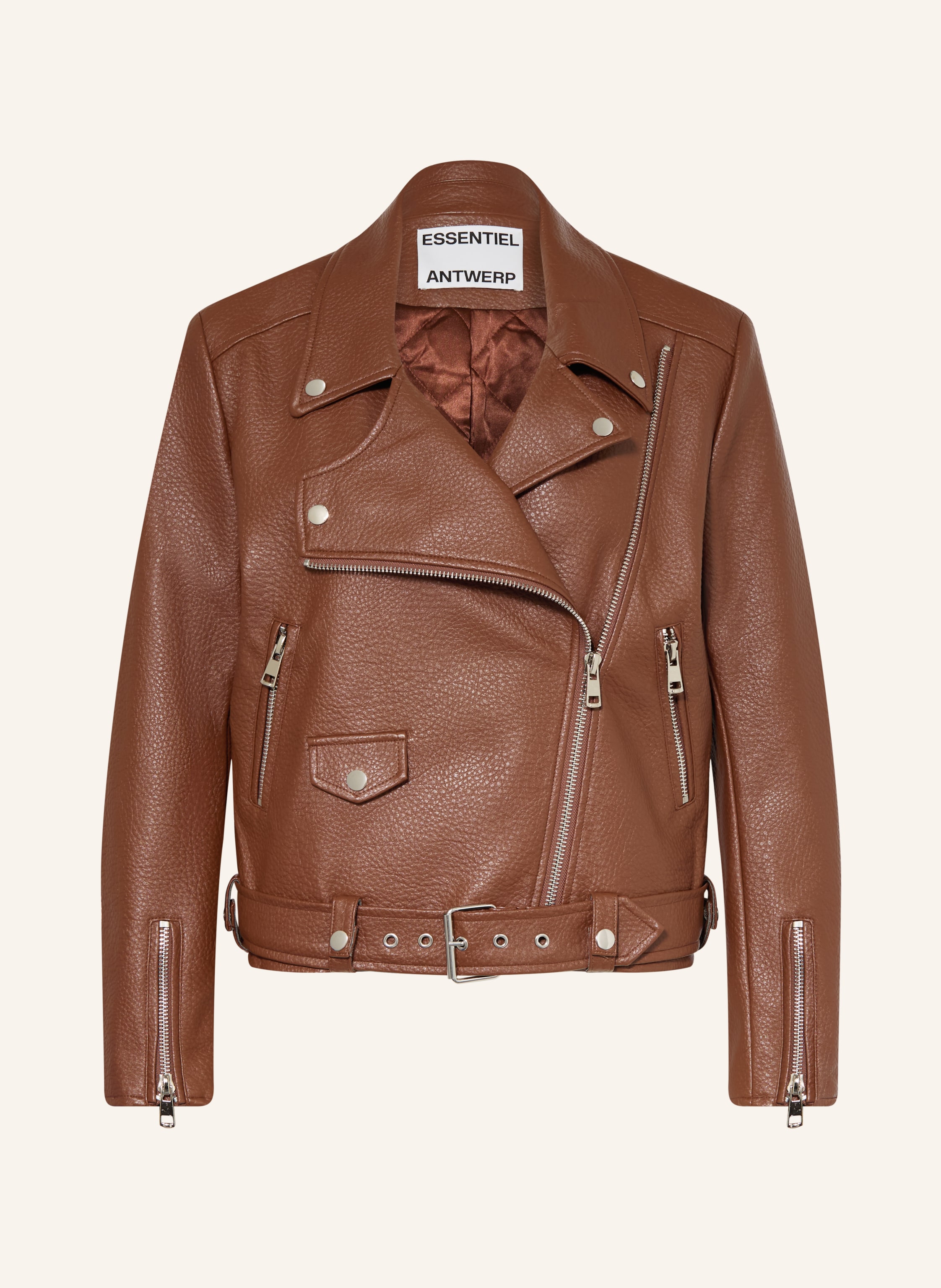 Essentiel Antwerp Bikerjacke Jup In Lederoptik braun