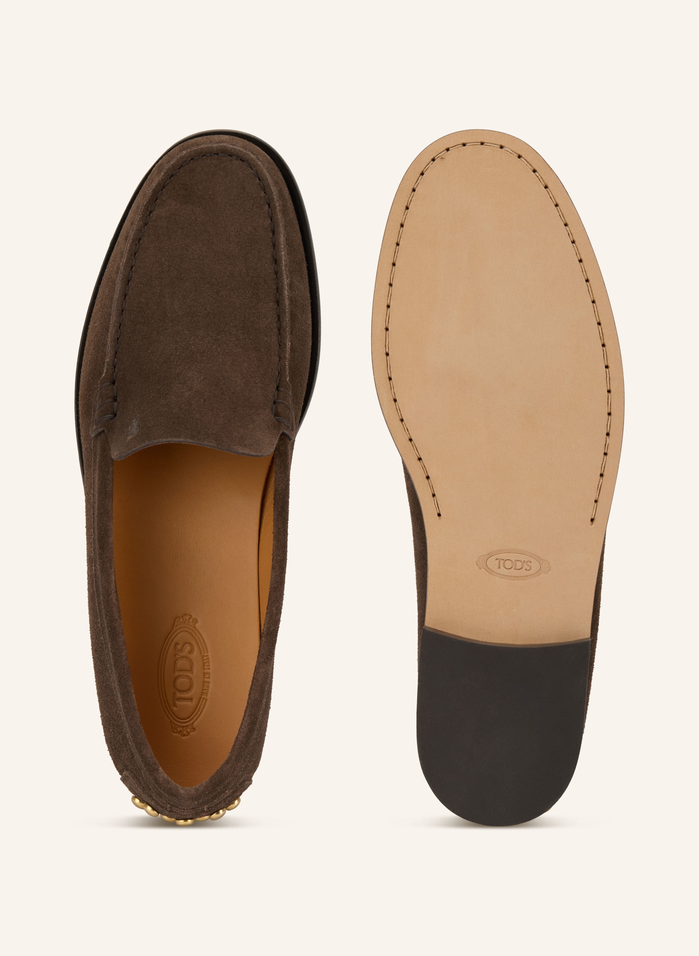 Thumbnail - Tod's Loafer Mit Nieten braun