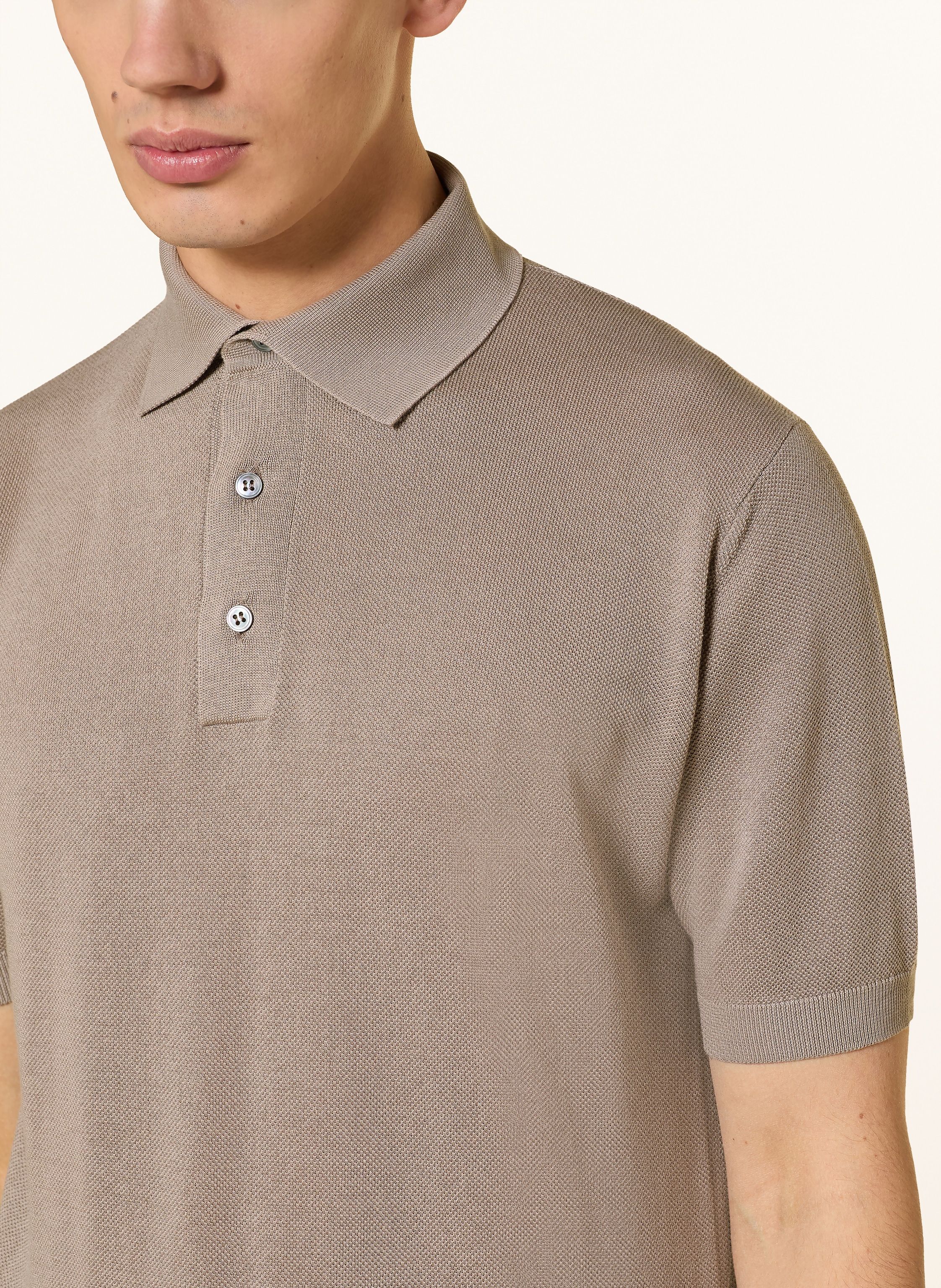 Thumbnail - Lardini Piqué-Poloshirt beige