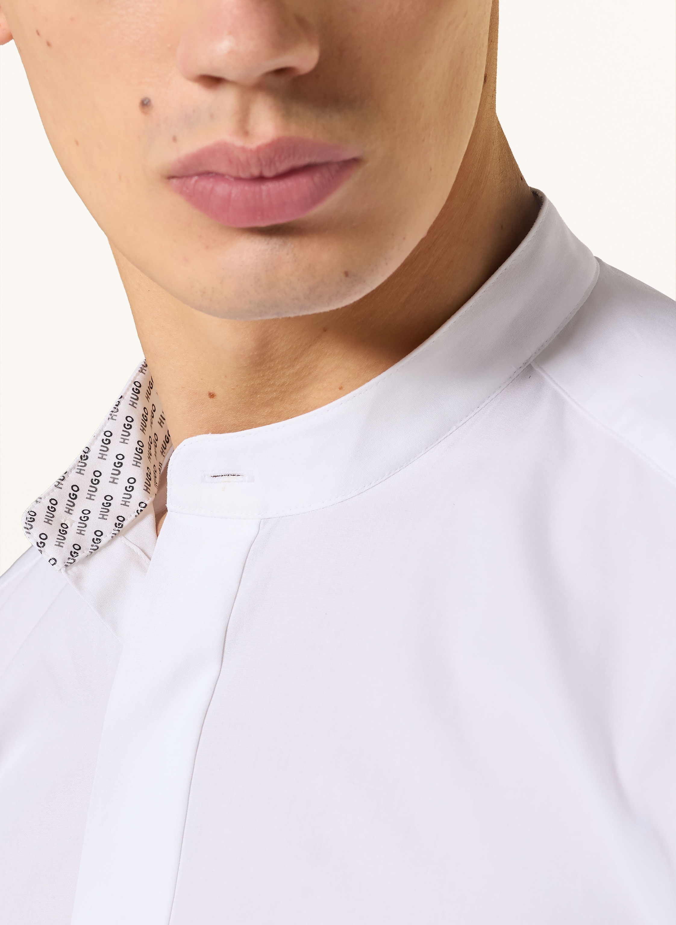 Thumbnail - Hugo Hemd Kaleb Slim Fit Mit Stehkragen weiss