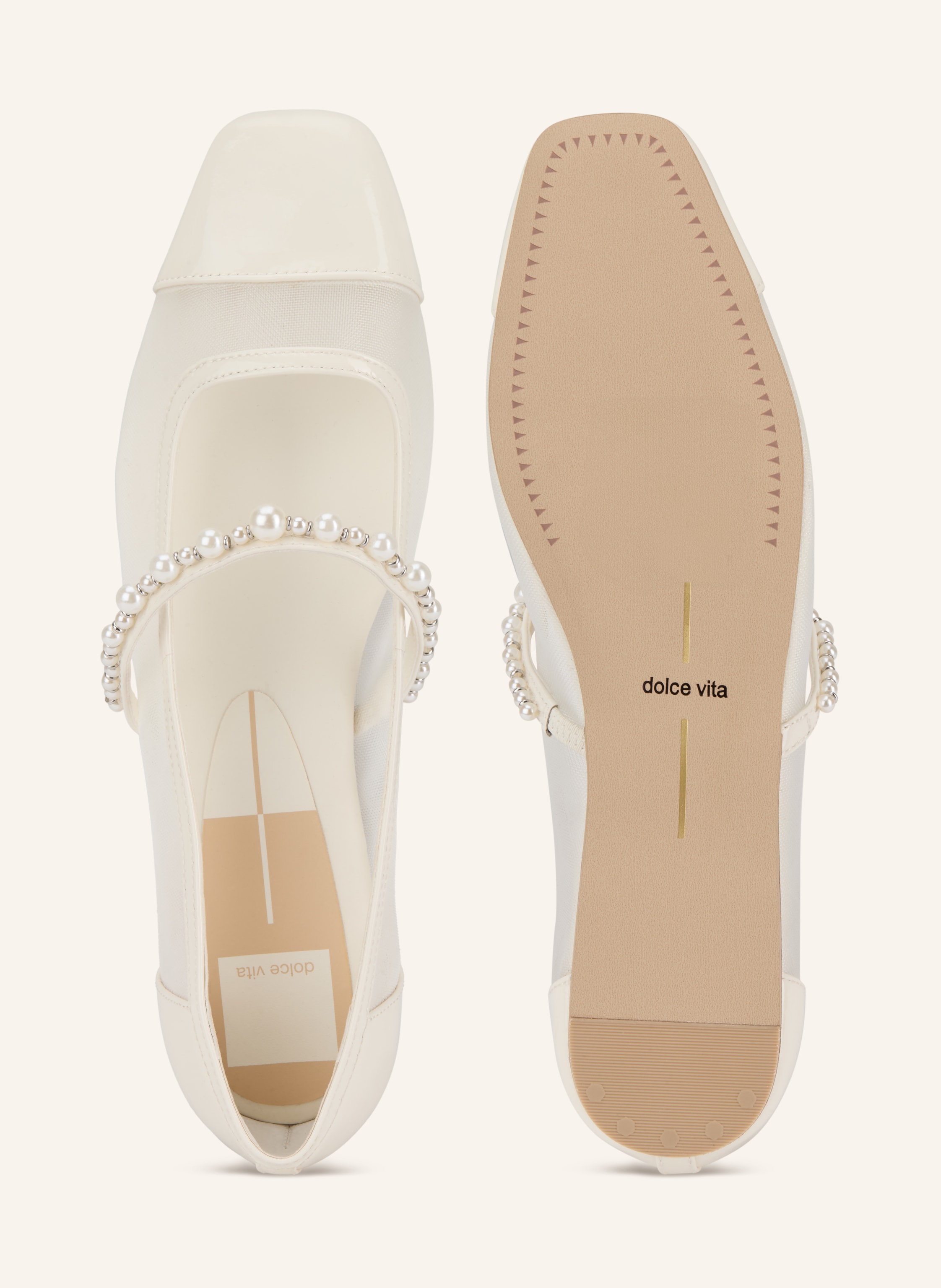 Thumbnail - Dolce Vita Mary-Jane-Ballerinas Mit Schmuckperlen weiss