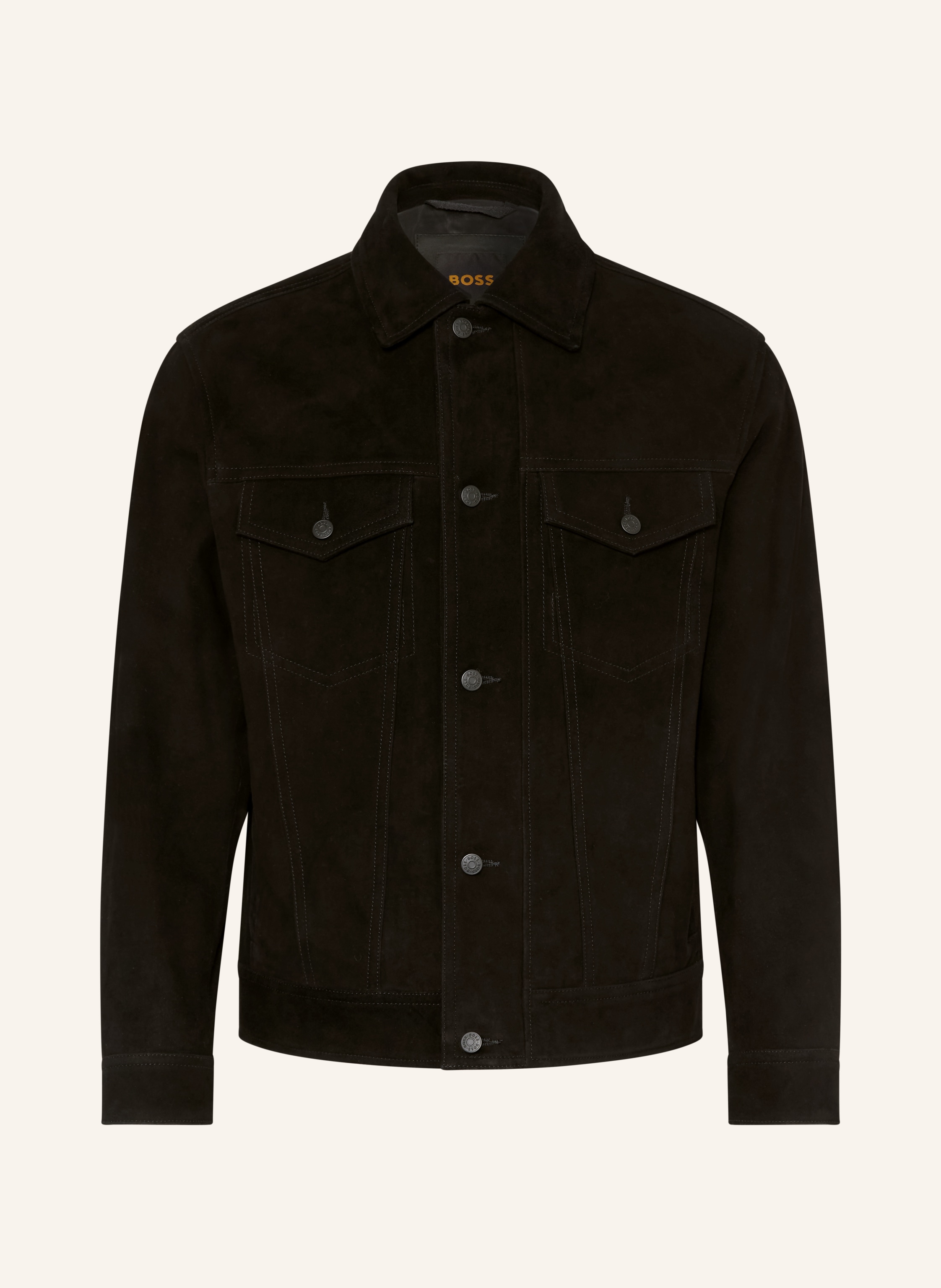 Boss Lederjacke Johot schwarz