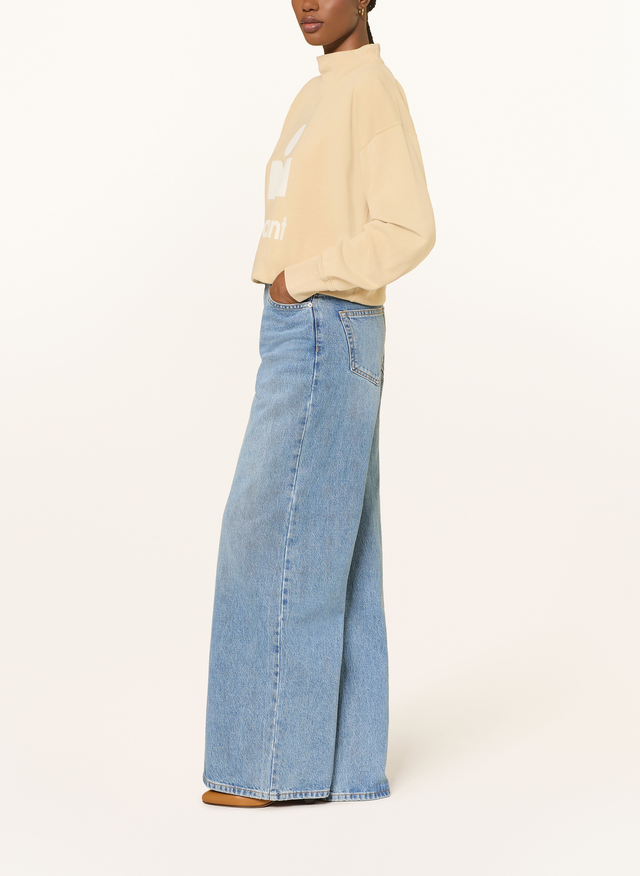 Thumbnail - Marant Étoile Wide Leg Jeans Lemony blau