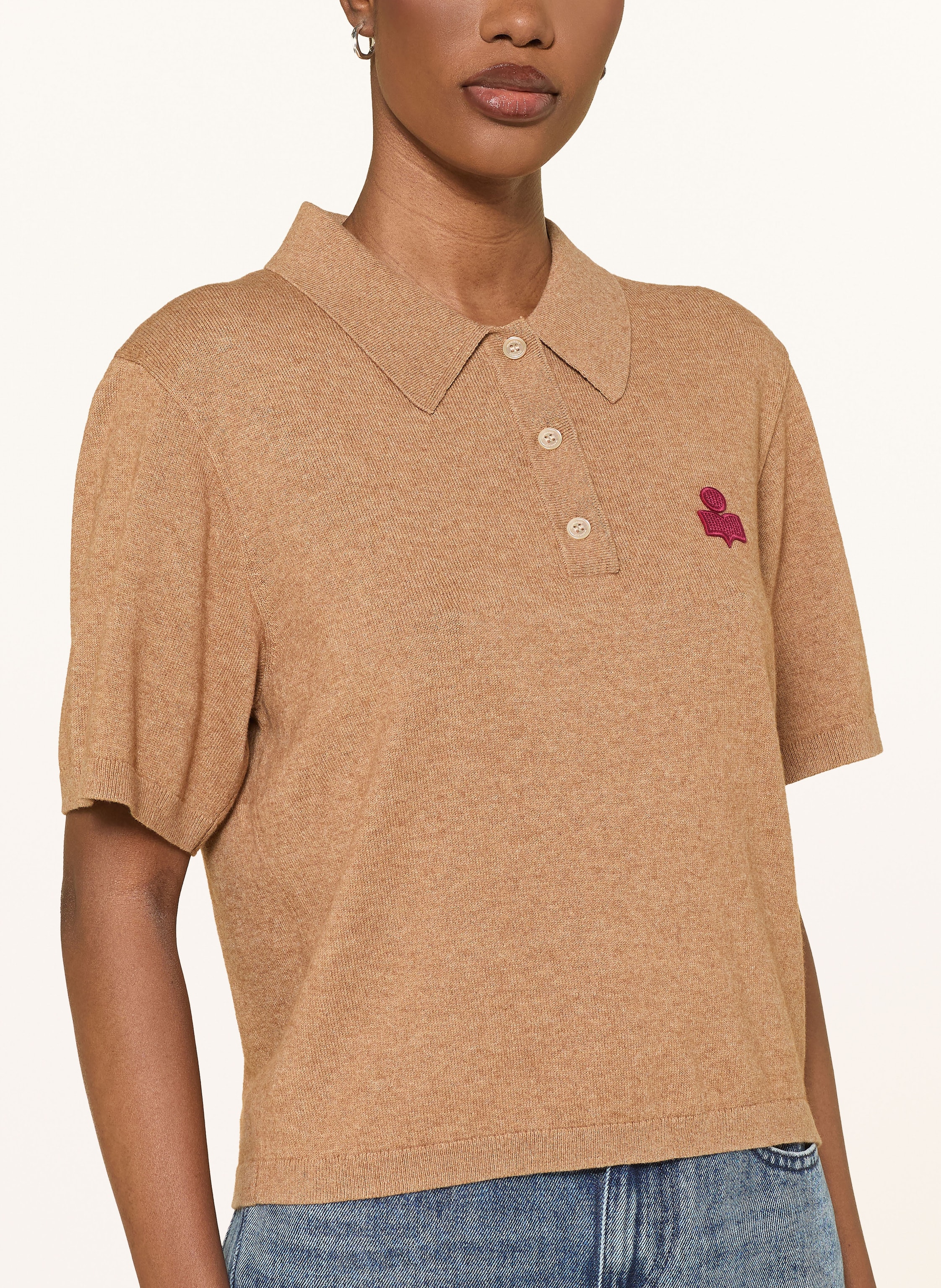 Thumbnail - Marant Étoile Strick-Poloshirt Althea braun