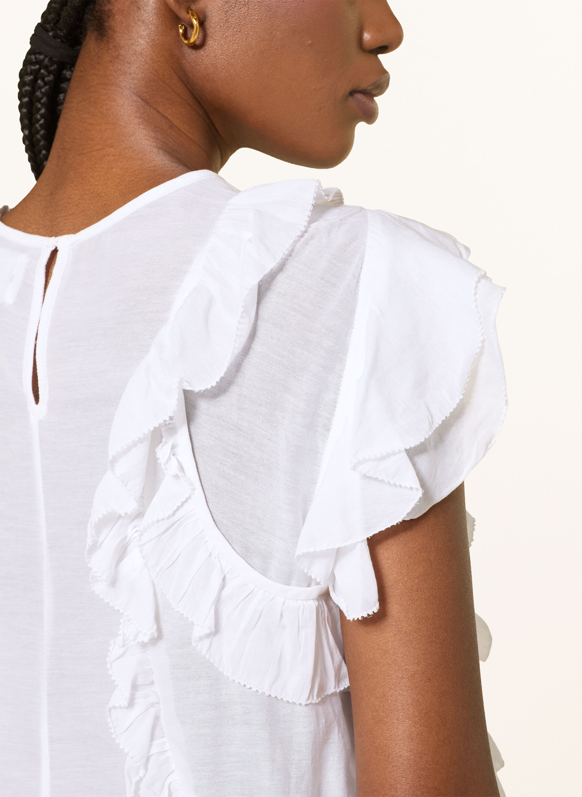 Thumbnail - Marant Étoile Blusentop Nalou Mit Rüschen weiss