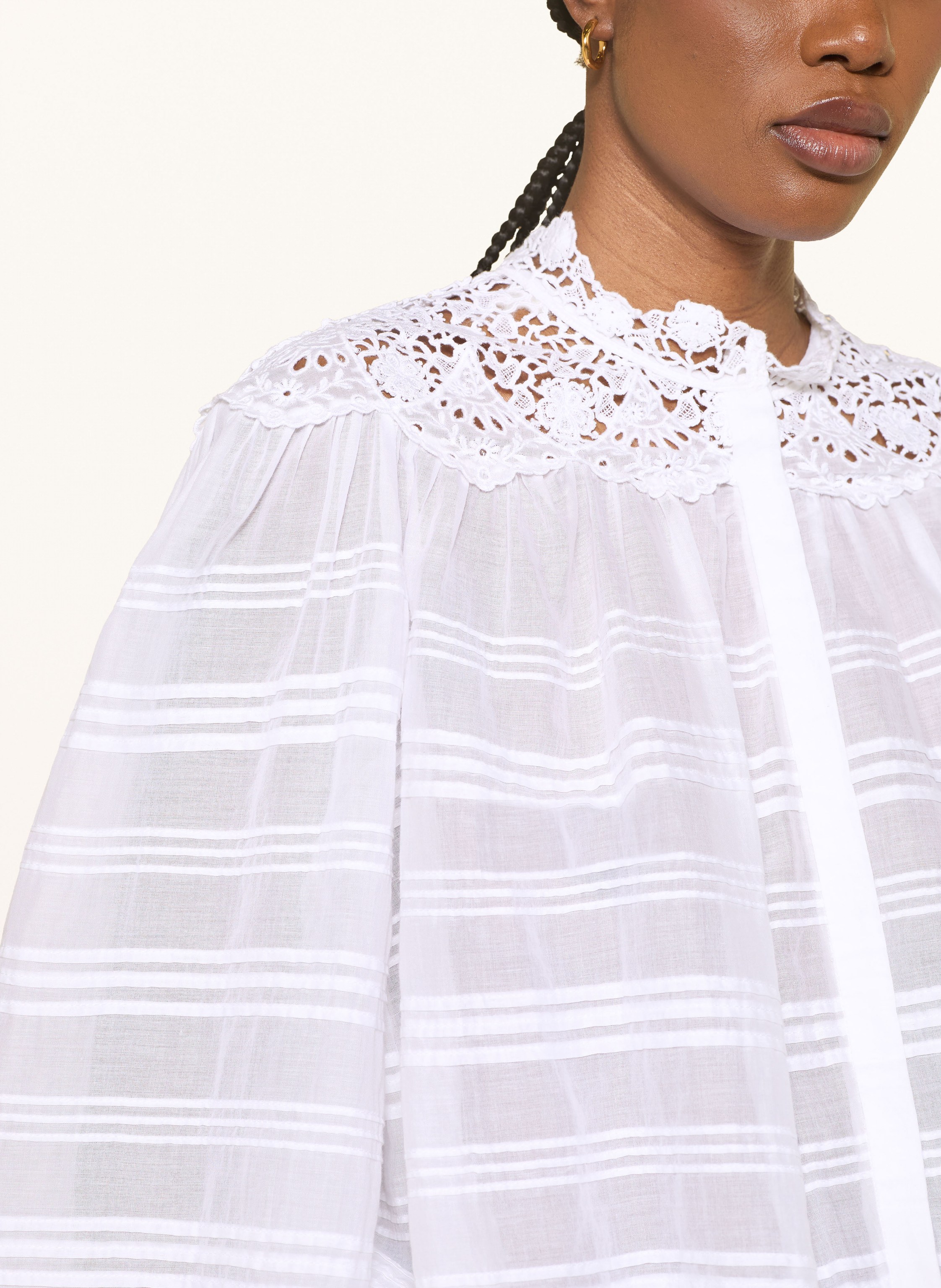 Thumbnail - Marant Étoile Bluse Polly Mit Plissees weiss