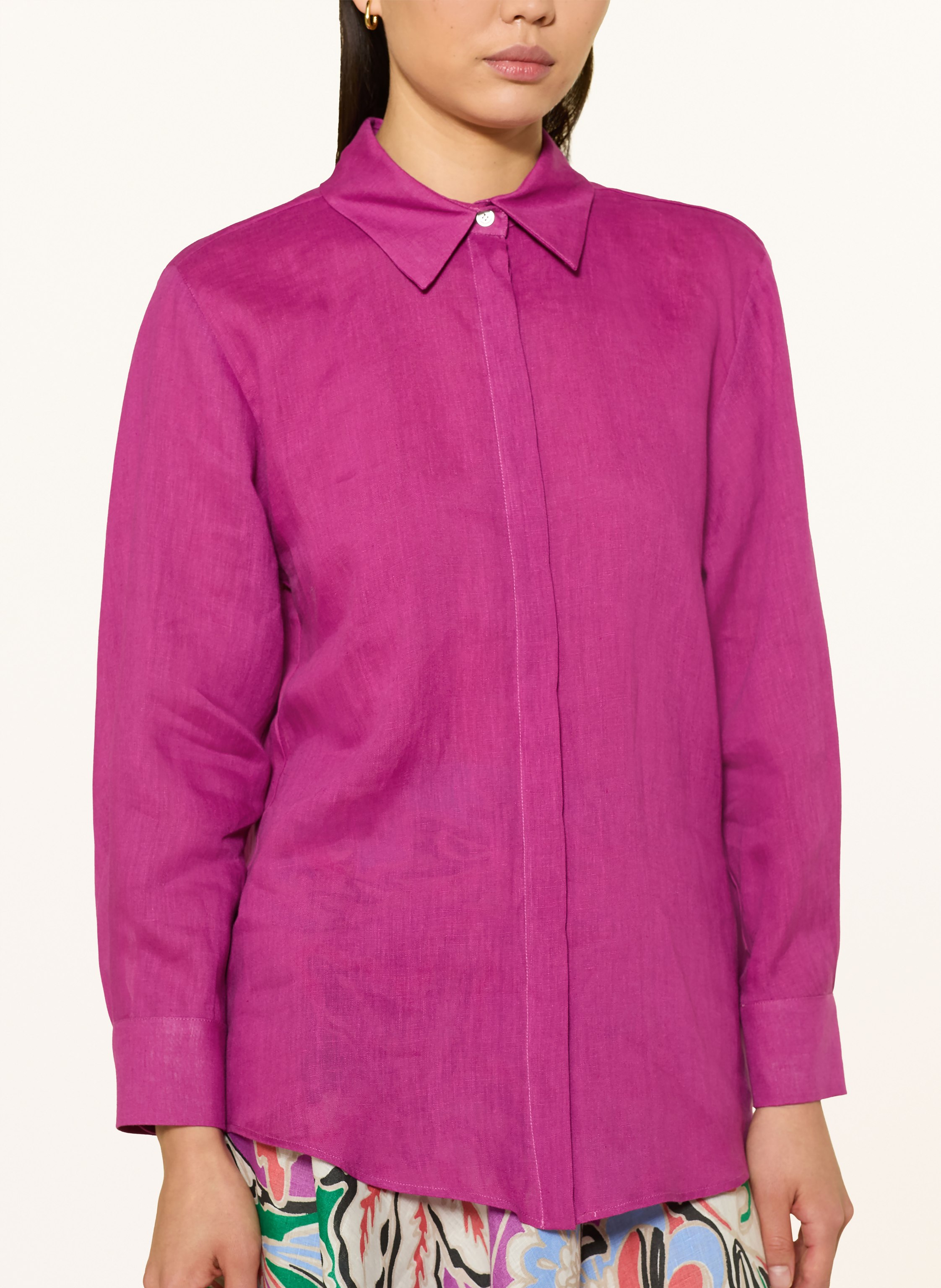 Thumbnail - Marella Leinenbluse Mlseditore Mit Abnehmbarer Schluppe pink