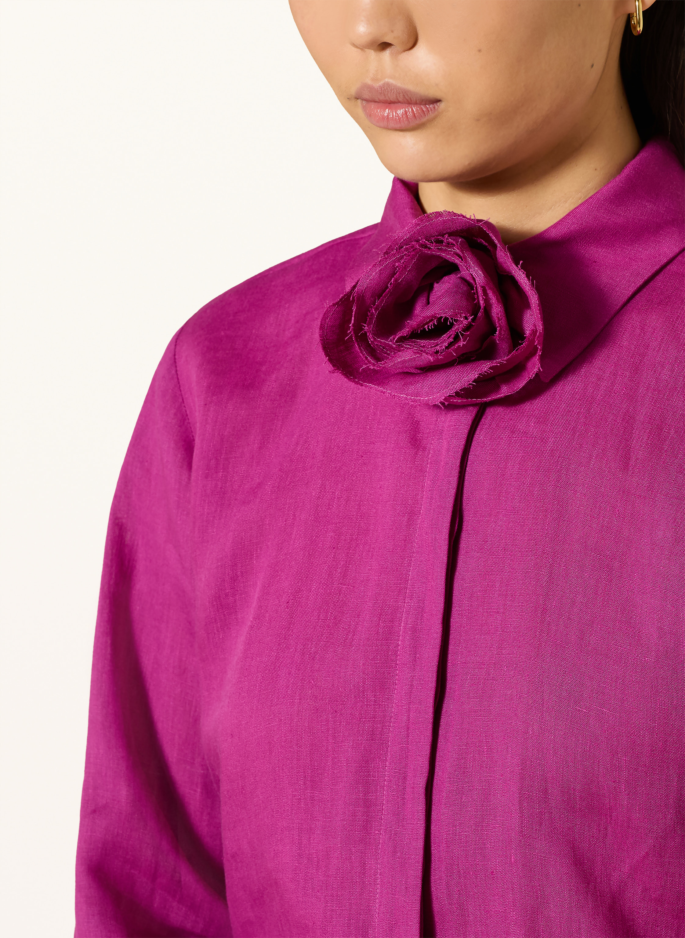 Thumbnail - Marella Leinenbluse Mlseditore Mit Abnehmbarer Schluppe pink