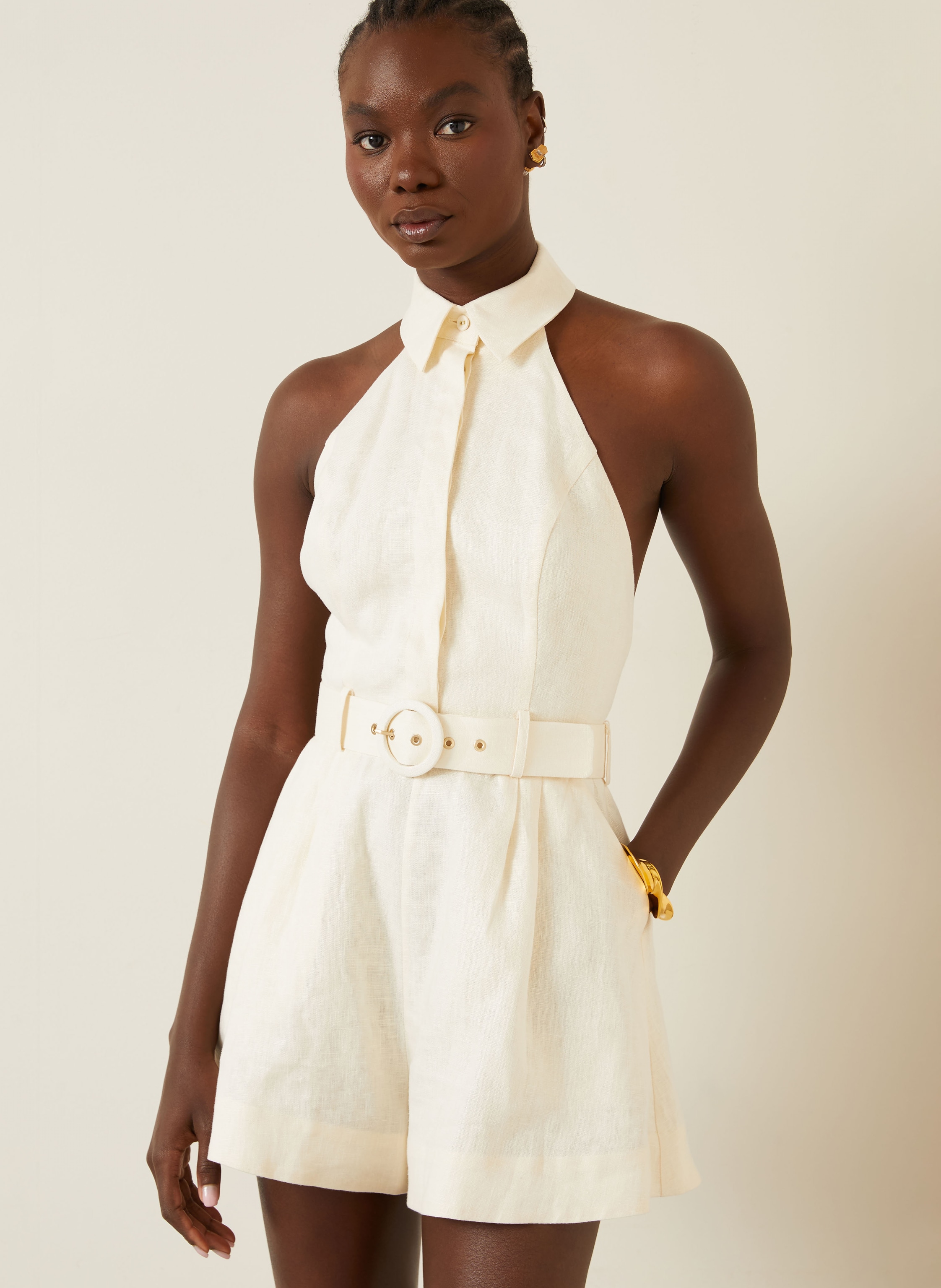 Thumbnail - Zimmermann Leinen-Jumpsuit Awaken beige