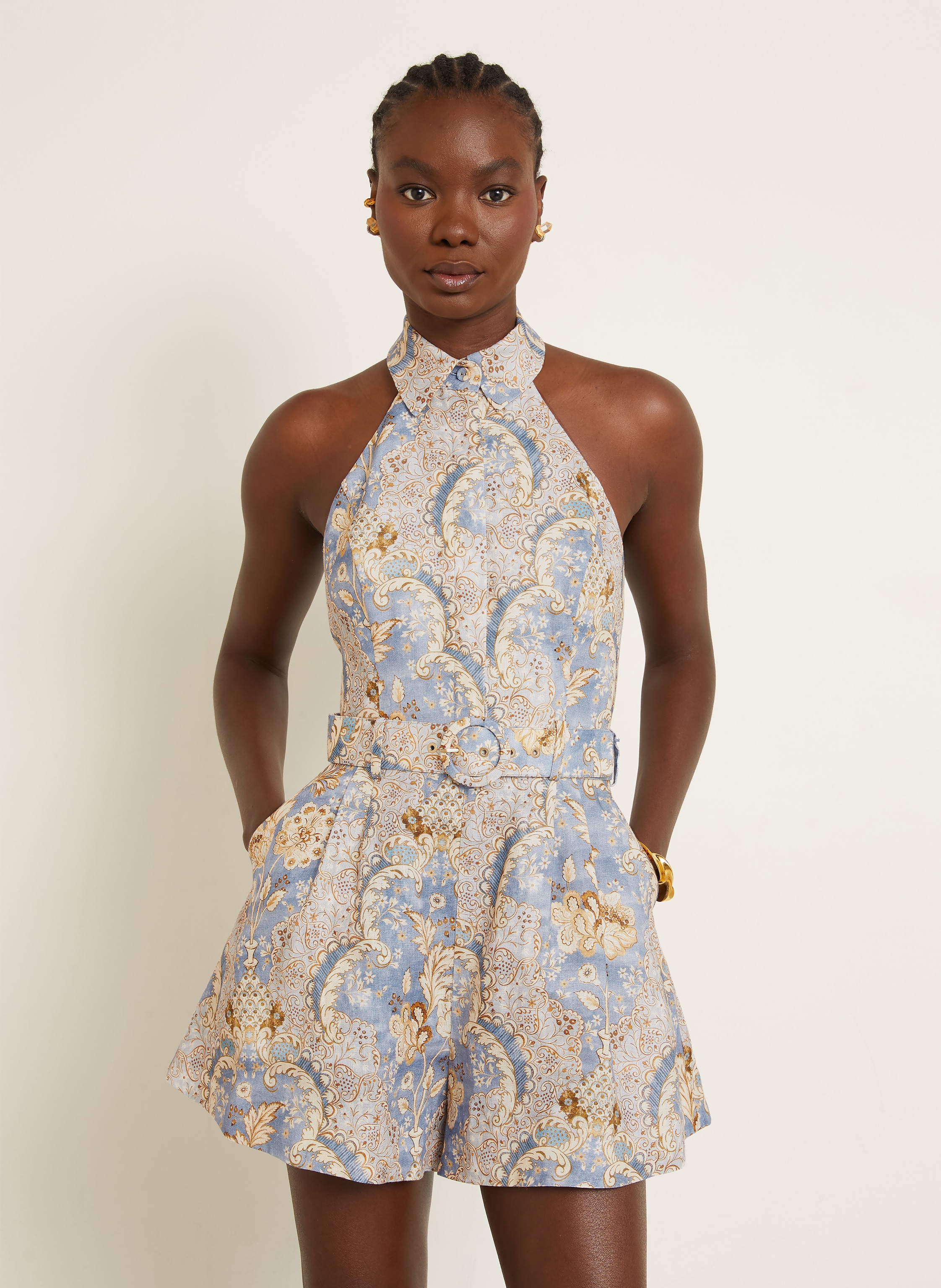 Thumbnail - Zimmermann Jumpsuit Daylight Aus Leinen blau