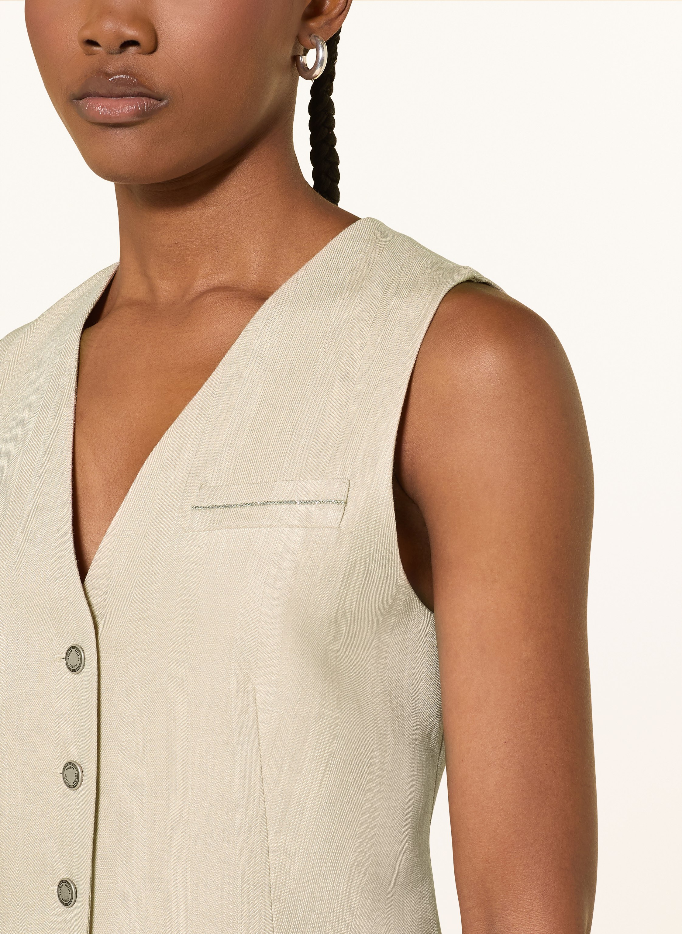 Thumbnail - Peserico Blazerweste Mit Leinen beige