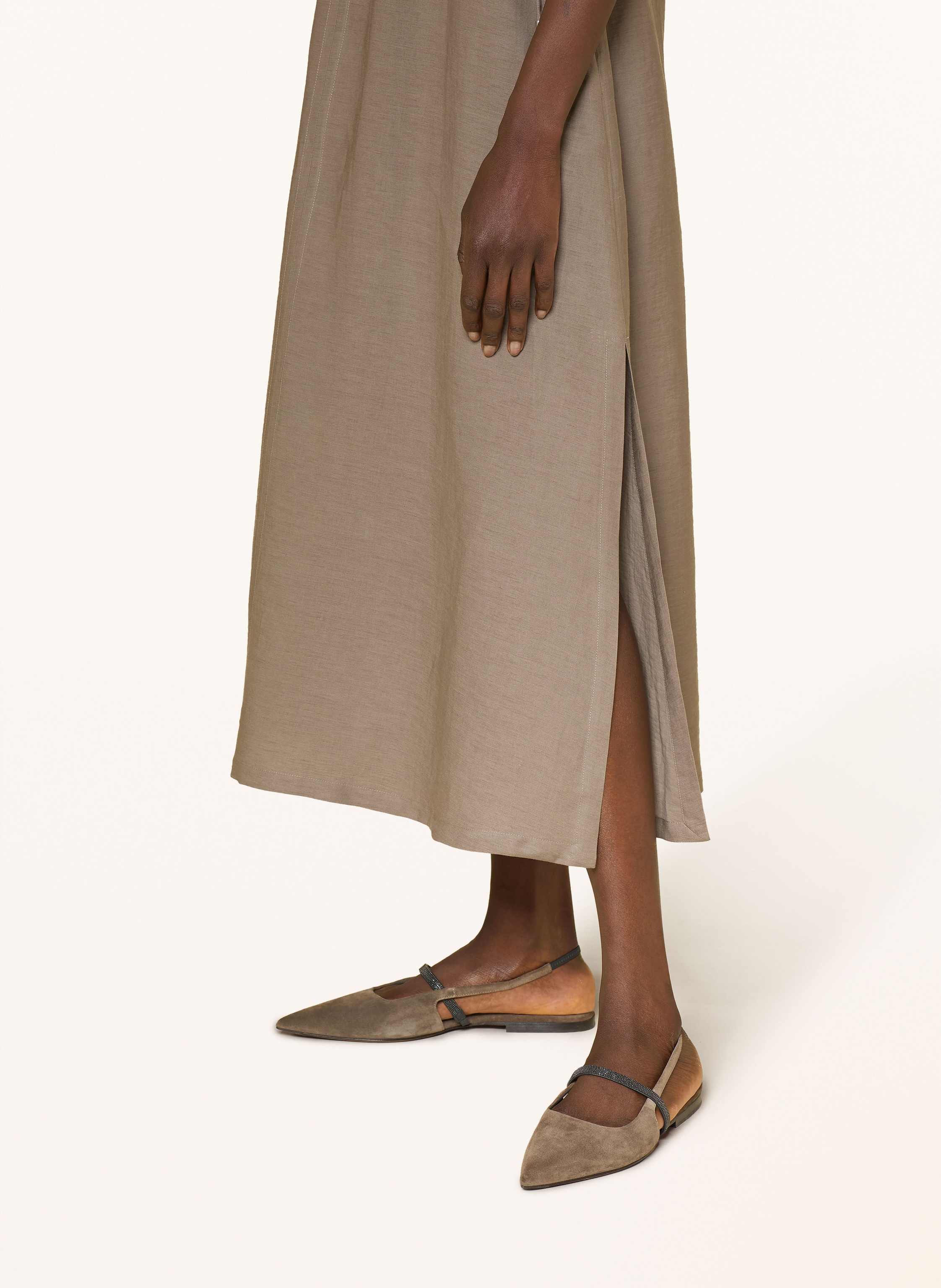 Thumbnail - Peserico Kleid Mit Leinen beige