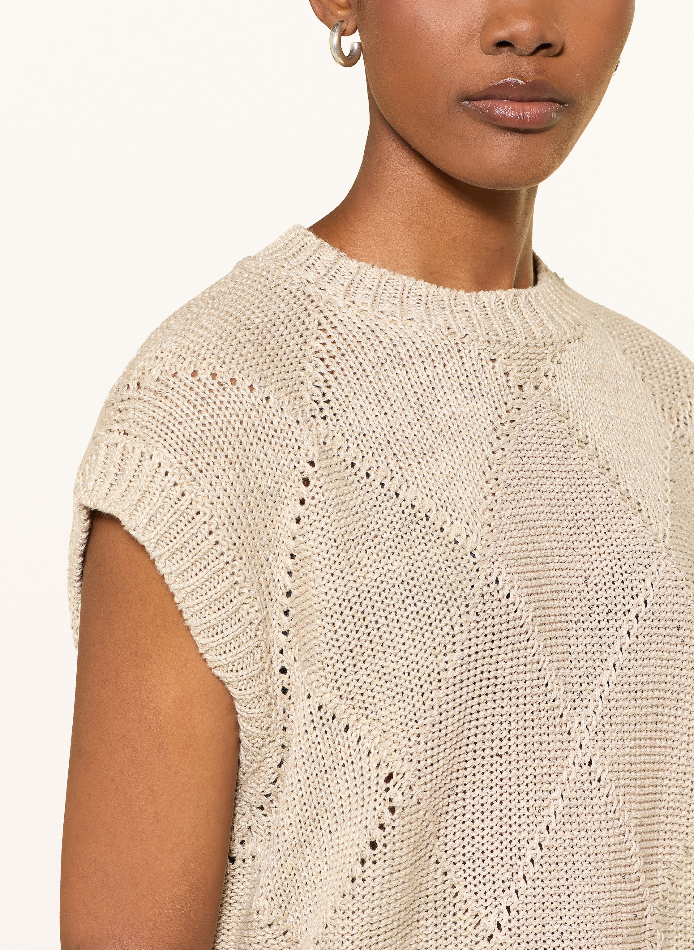 Thumbnail - Peserico Leinenpullunder Mit Pailletten beige