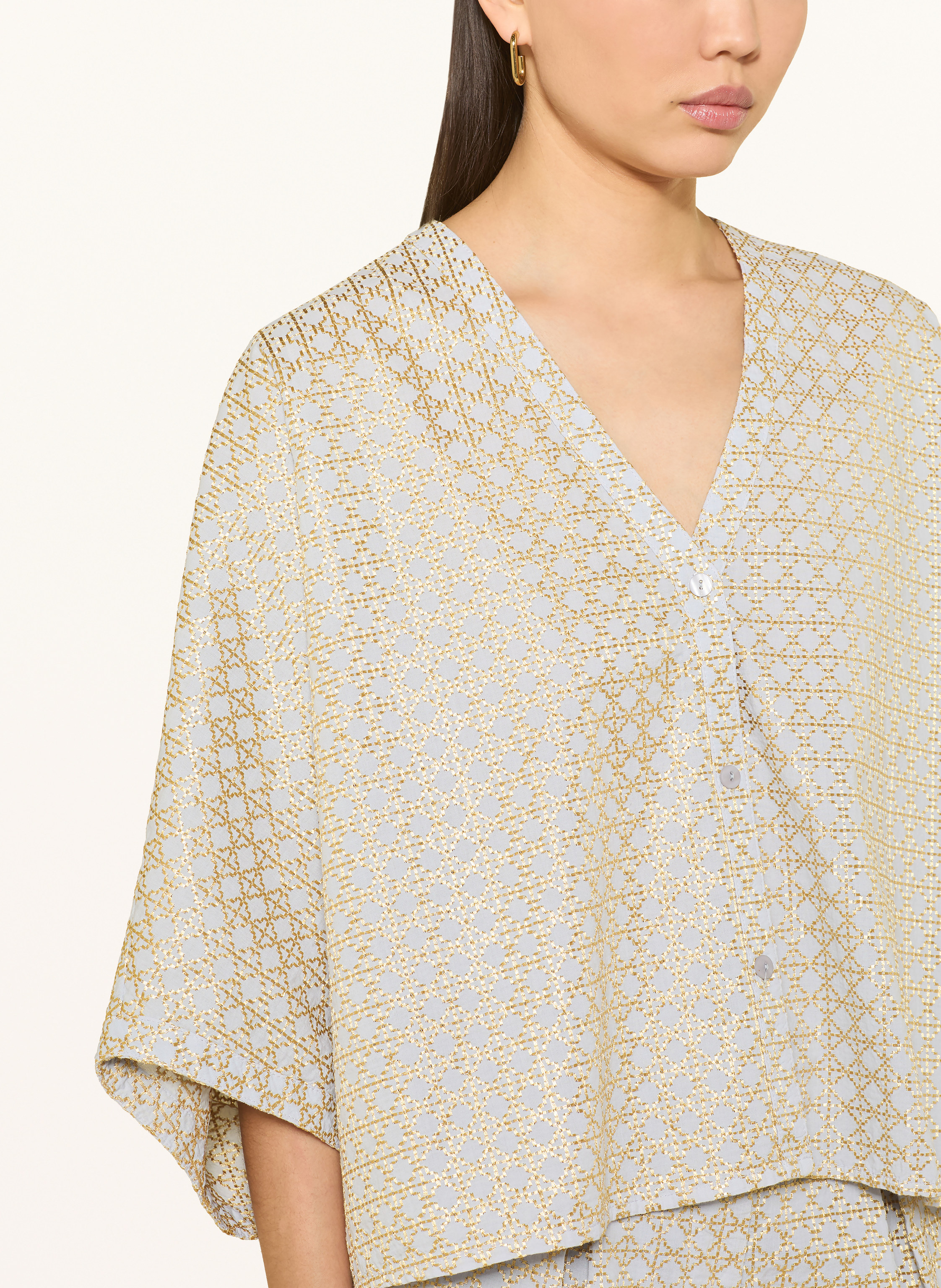 Thumbnail - Greek Archaic Kori Bluse Mit 3/4-Arm grau