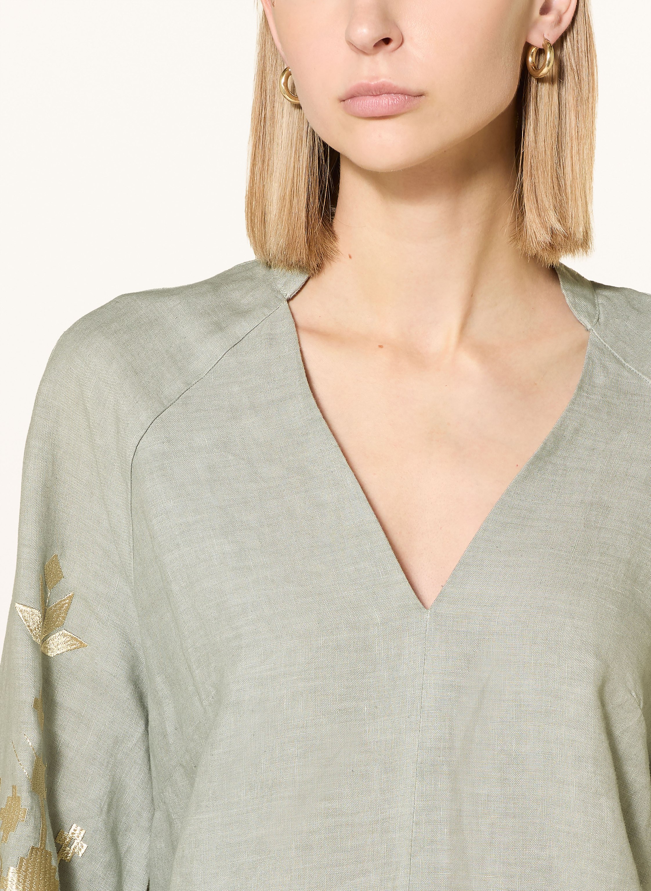 Thumbnail - Greek Archaic Kori Strandkleid Ios Aus Leinen Mit Glitzergarn grau