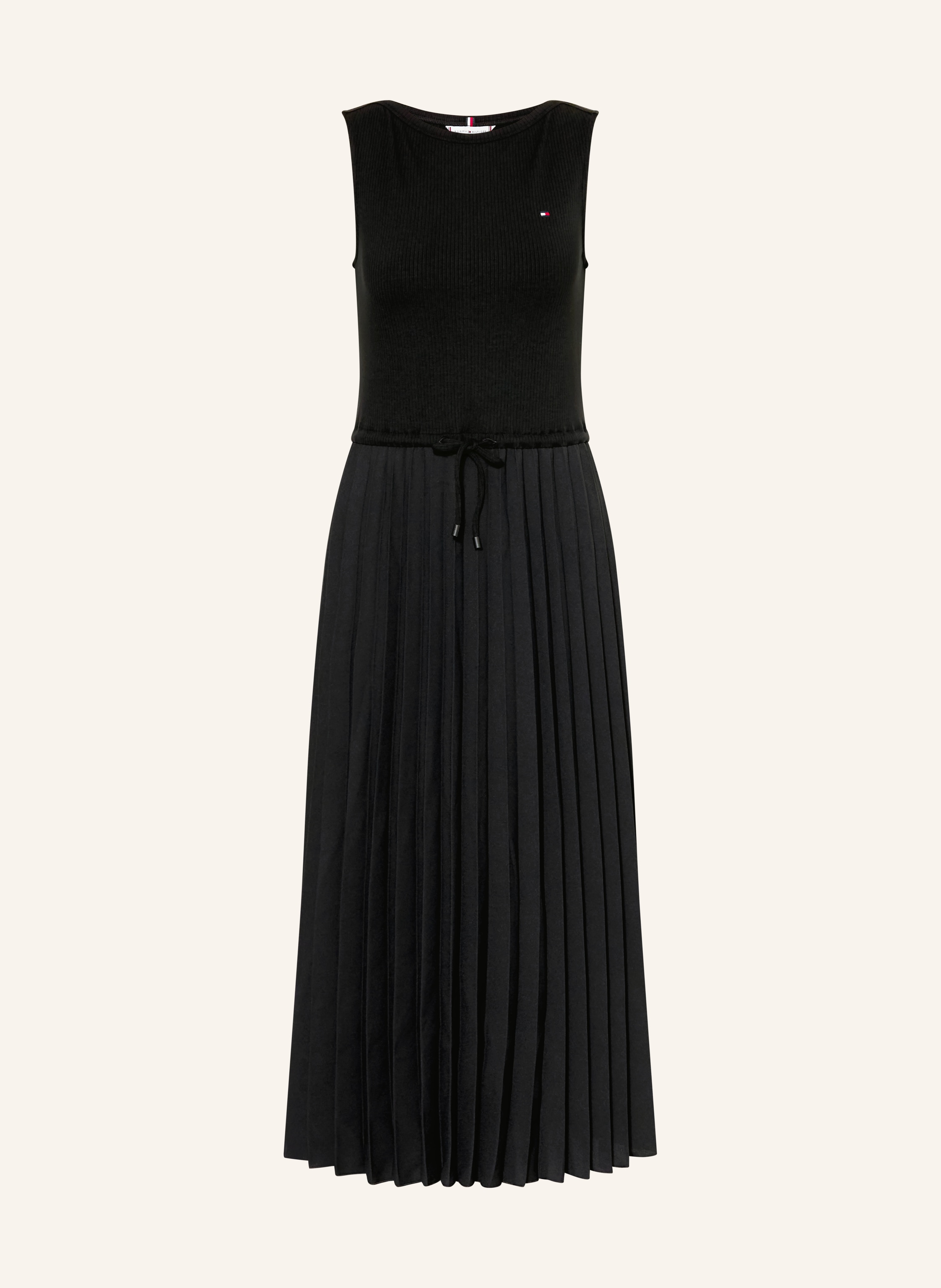 Tommy Hilfiger Kleid Im Materialmix Mit Plissees schwarz