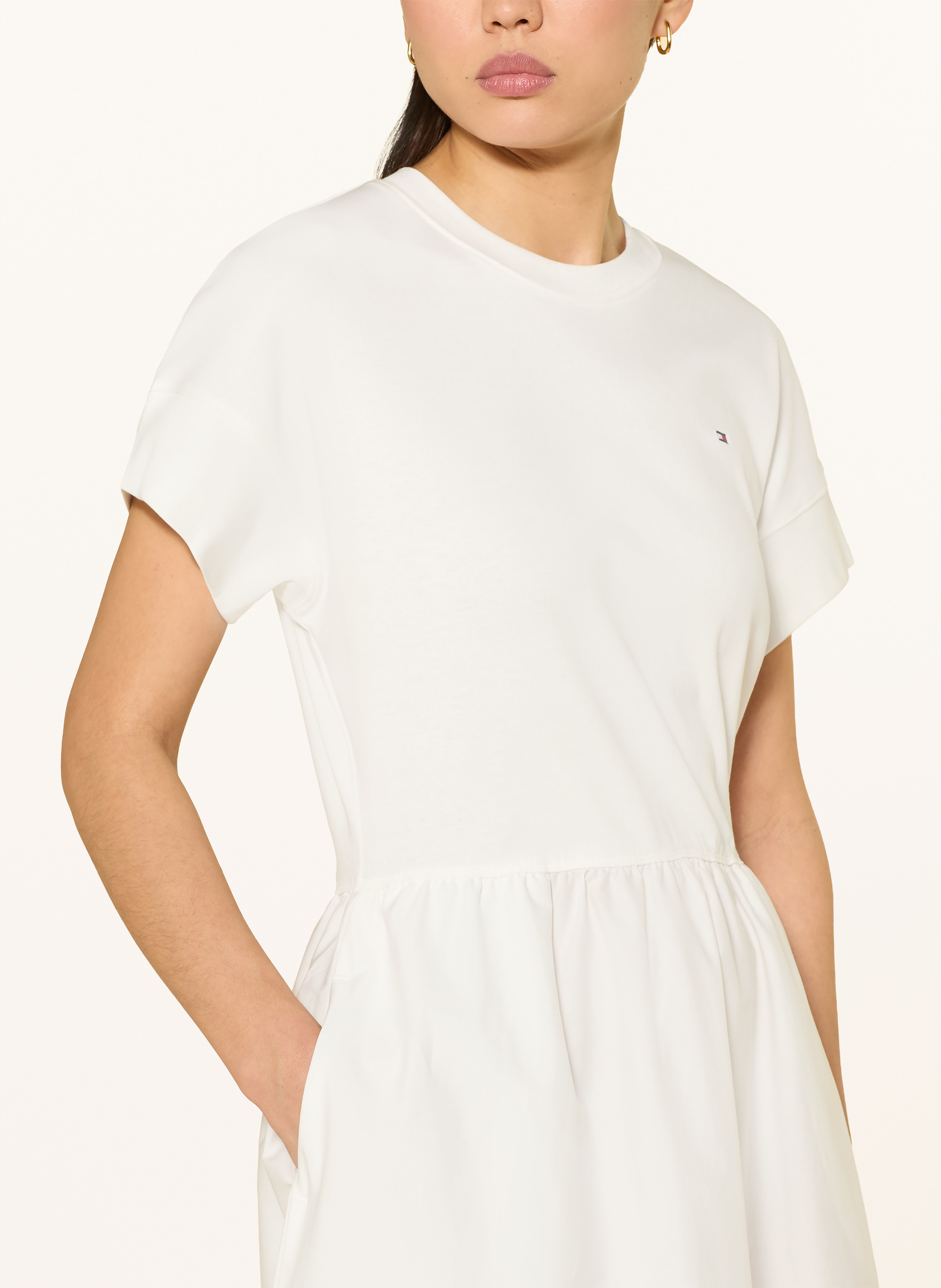 Thumbnail - Tommy Hilfiger Kleid Cody Im Materialmix weiss