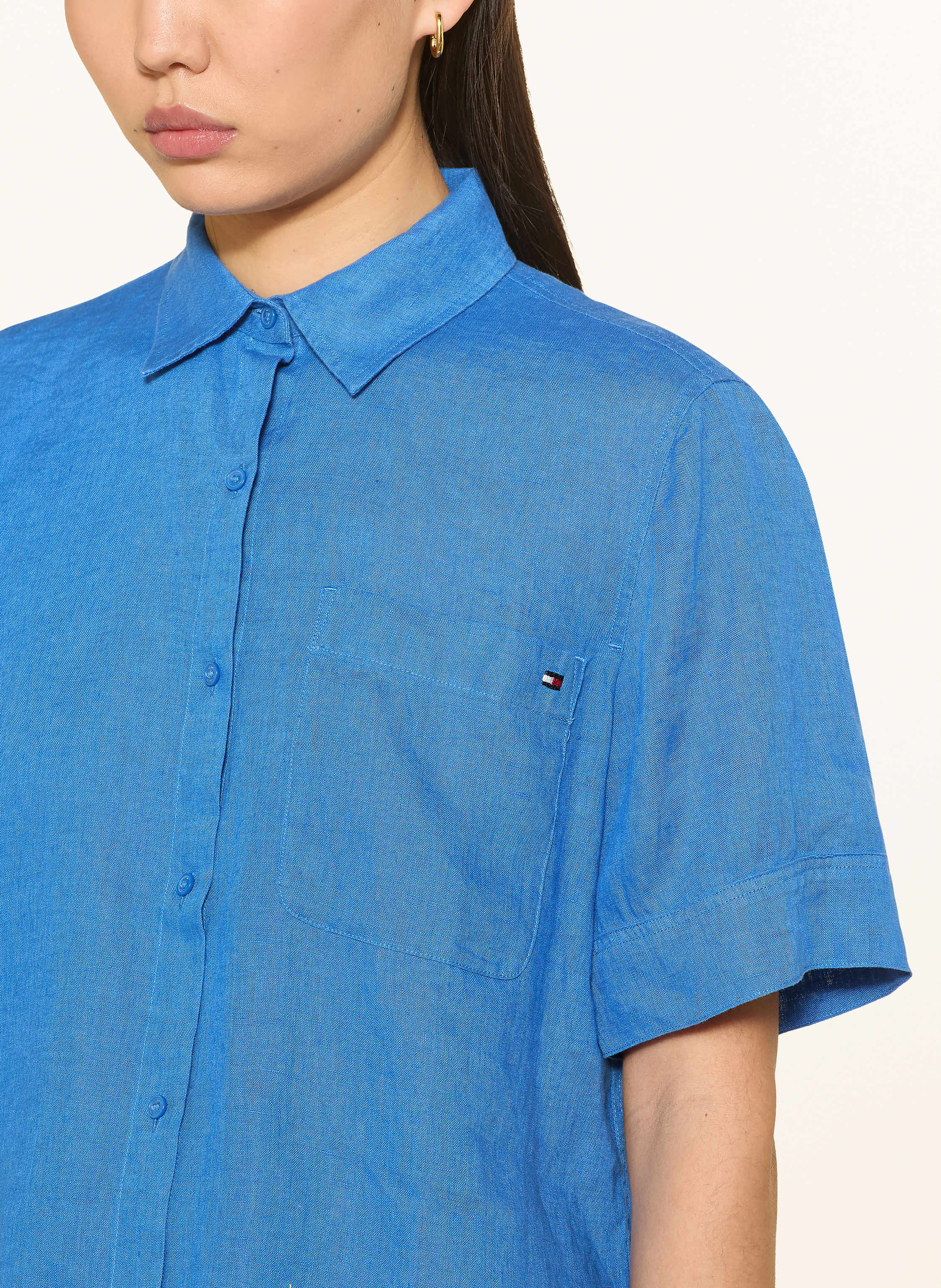 Thumbnail - Tommy Hilfiger Hemdbluse Aus Leinen blau