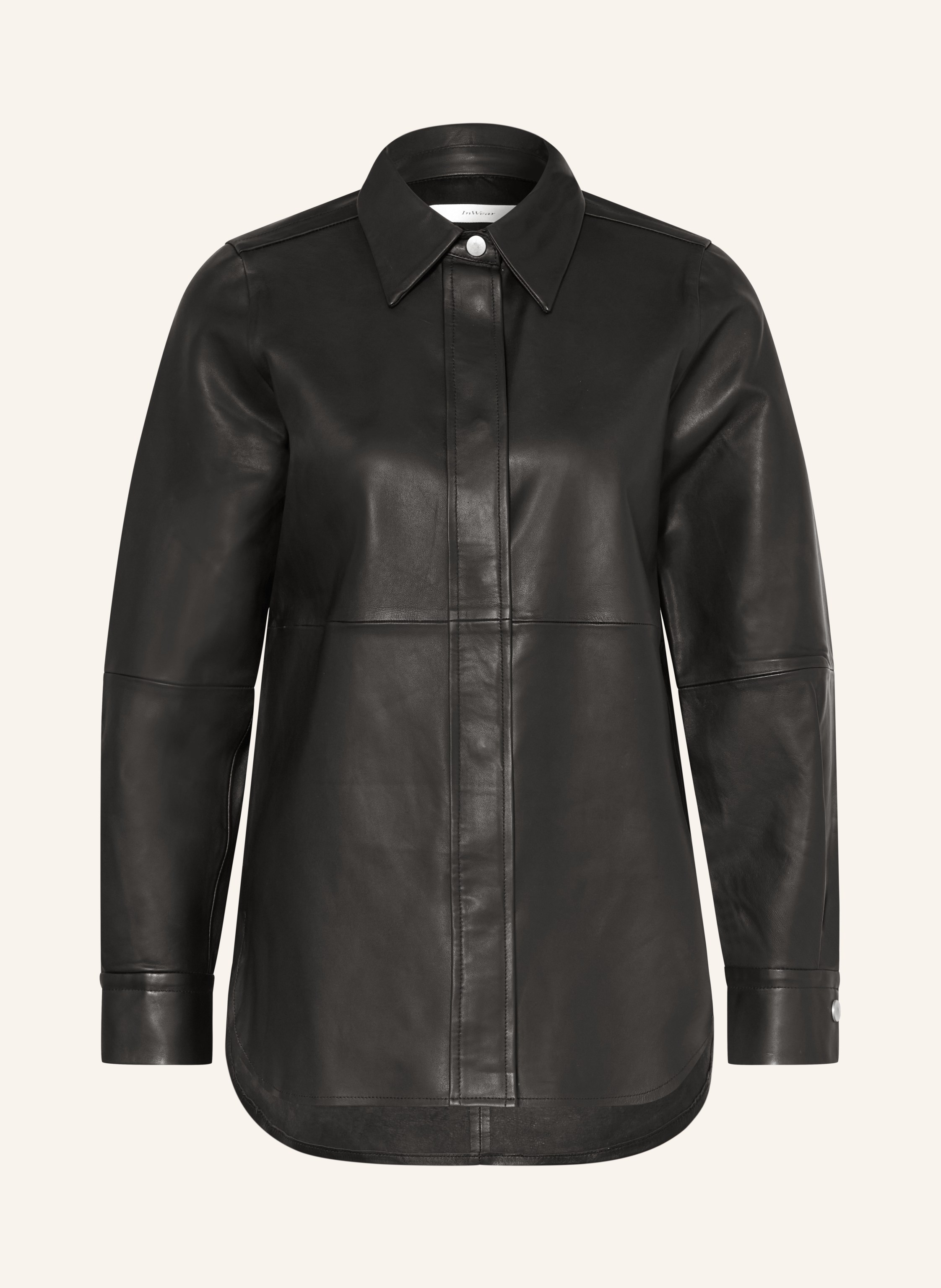 Inwear Leder-Overjacket Hadleeiw schwarz