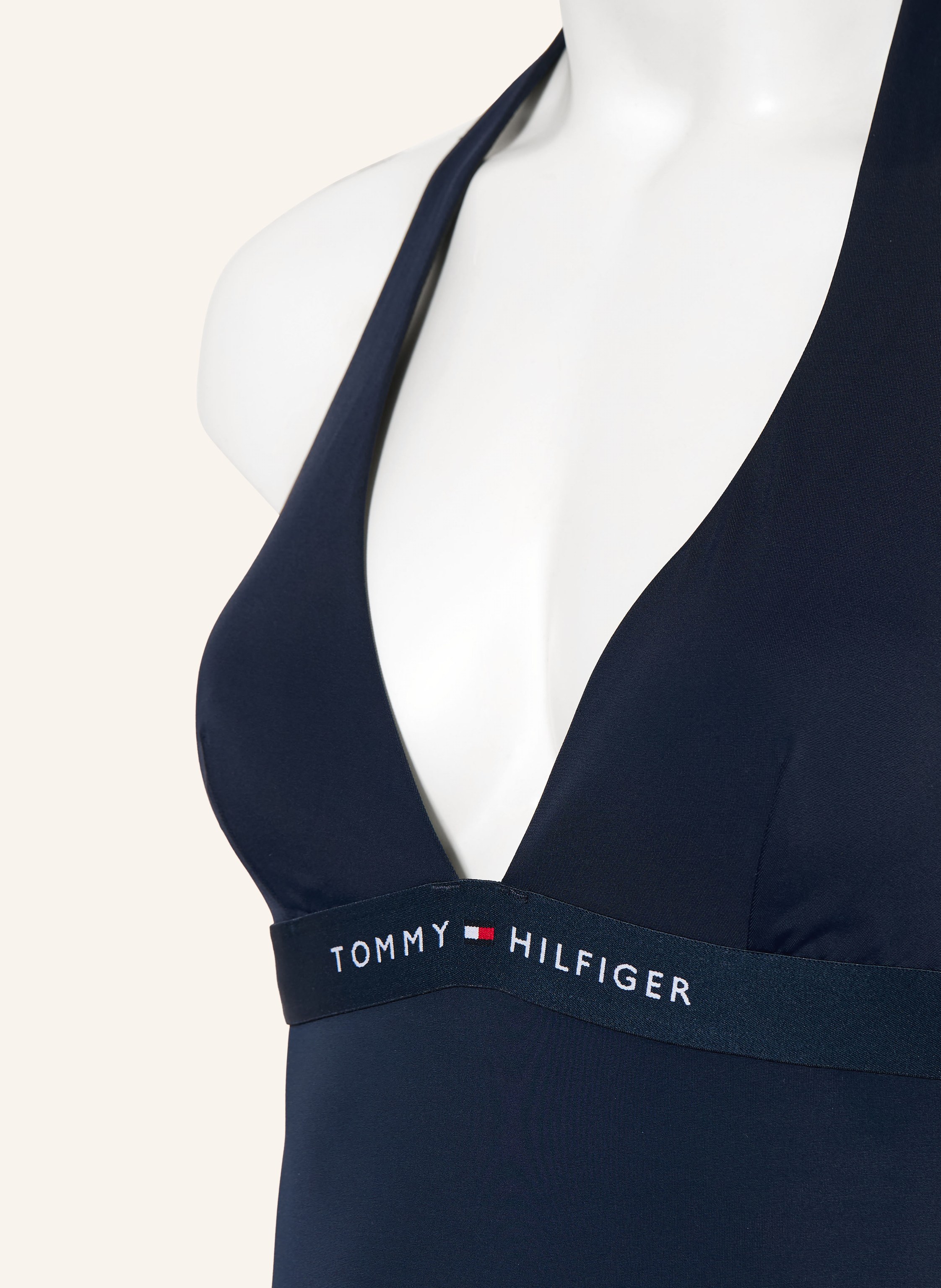 Thumbnail - Tommy Hilfiger Neckholder-Badeanzug blau