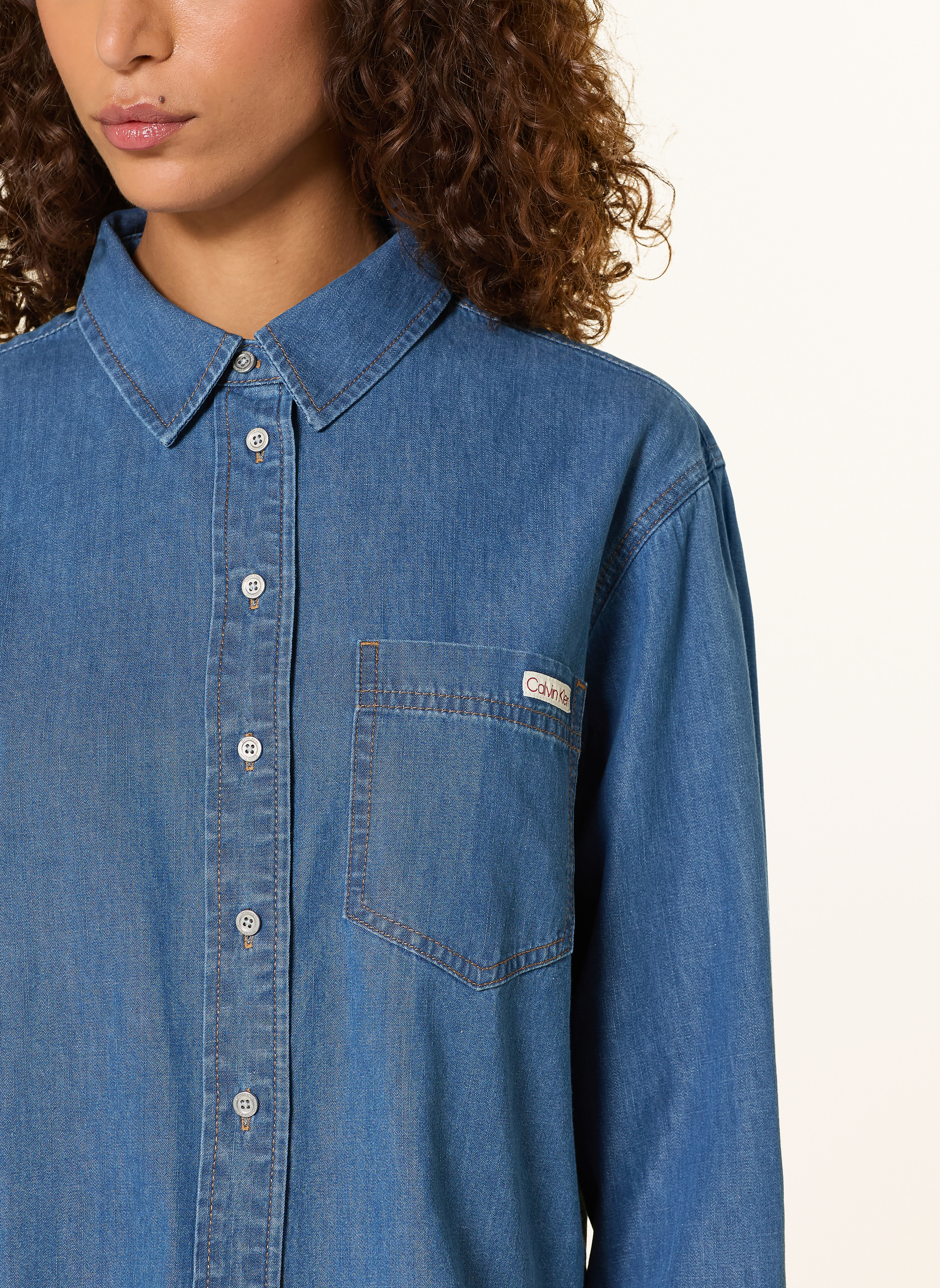 Thumbnail - Calvin Klein Jeans Hemdbluse In Jeansoptik blau