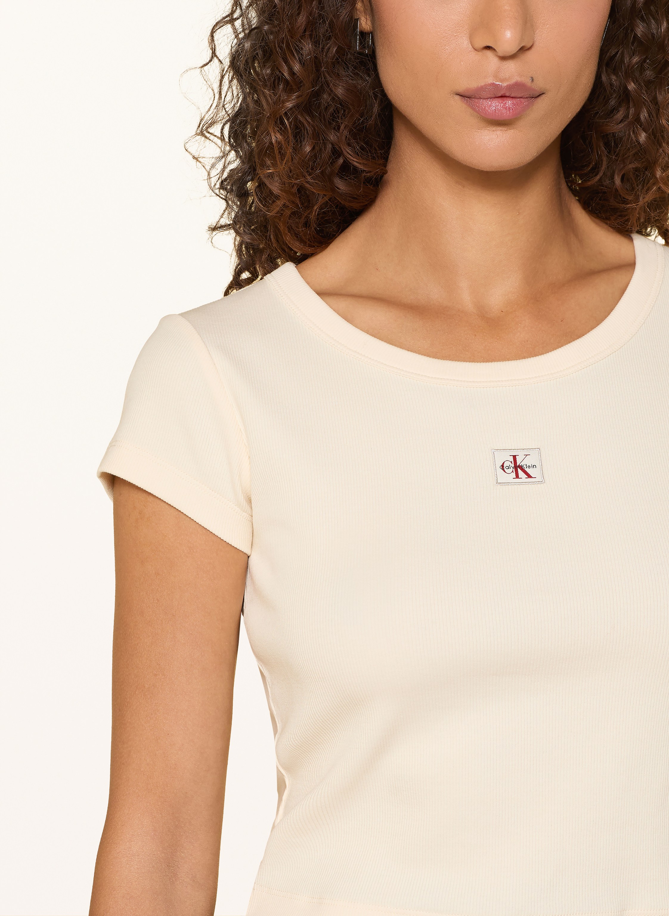 Thumbnail - Calvin Klein Jeans Cropped-Shirt weiss