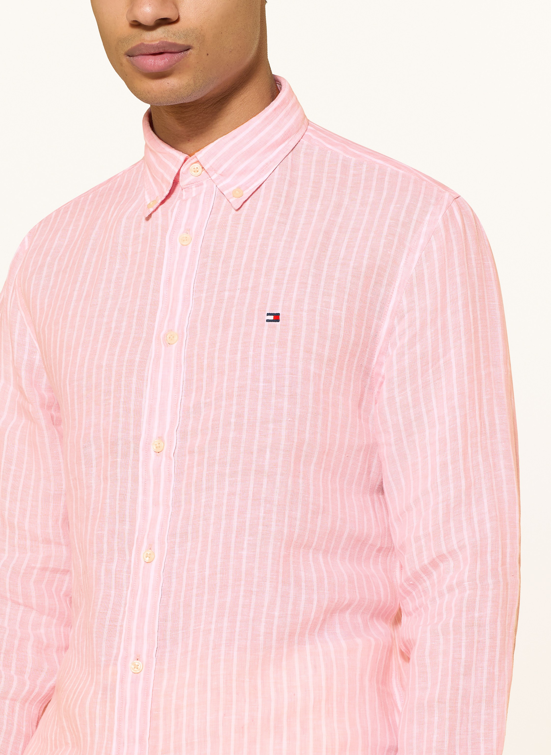 Thumbnail - Tommy Hilfiger Leinenhemd Regular Fit pink